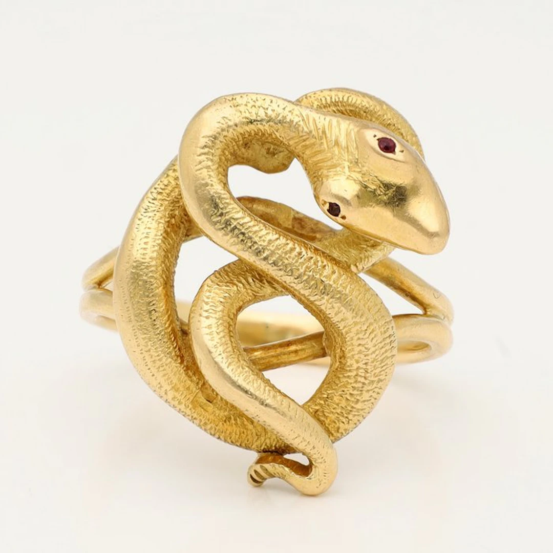 Ring - 18 kt. Yellow gold - Ruby/Slang