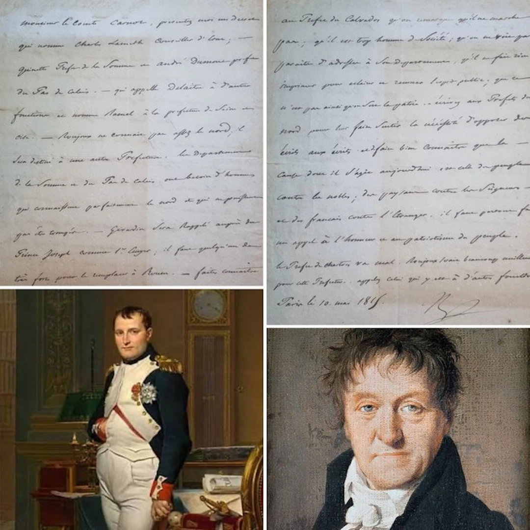 Napoléon Bonaparte - Importante lettre signée à Lazare Carnot - 1815