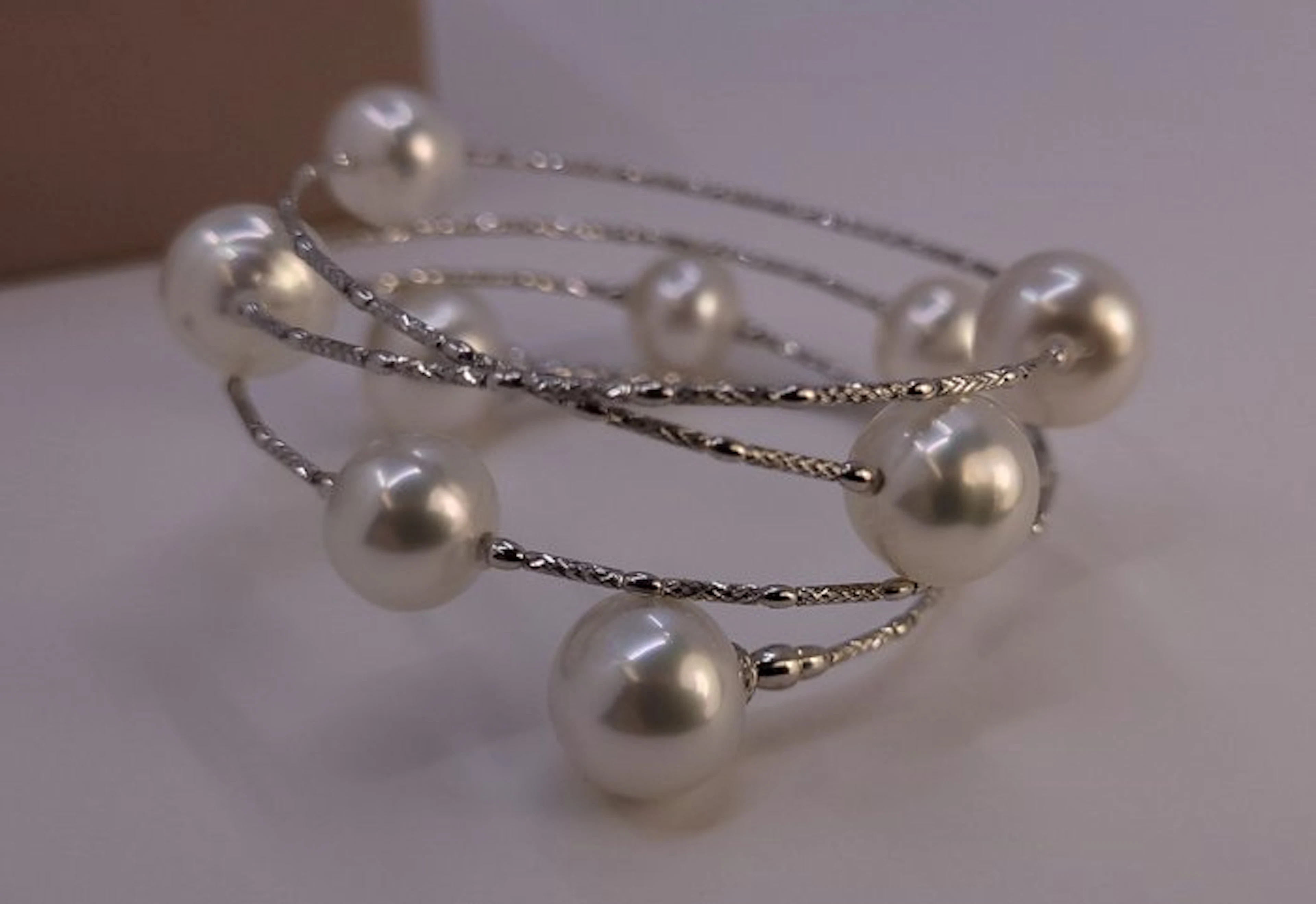 Bracelet - 18 kt. White gold, 9x11mm Australian South Sea Pearls