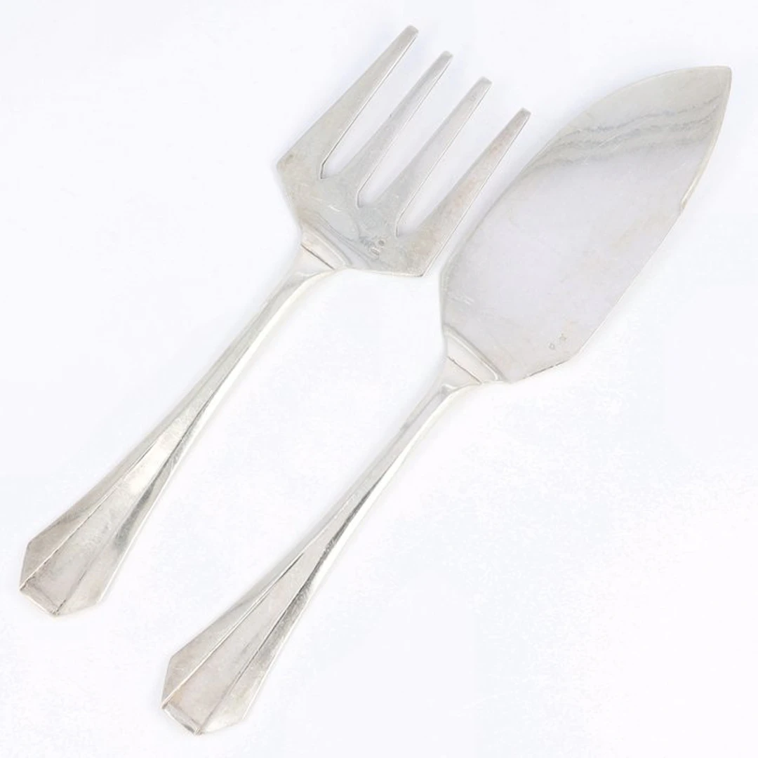 Delheid Frères - model 39 Art Deco - Viscouvert - Fish serving set