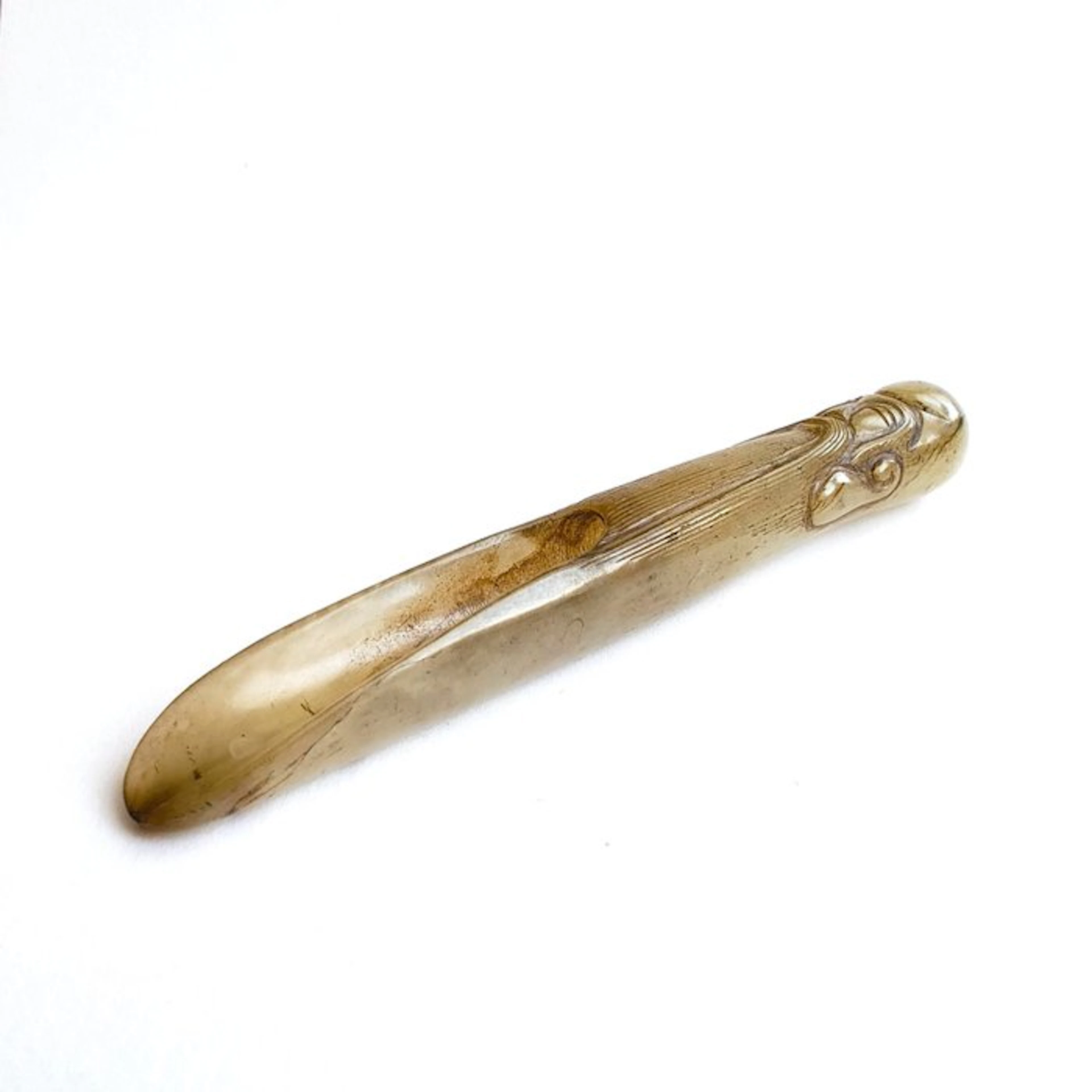 Ancient Chinese Jade (? ) Hard green stone Old Wise Head...