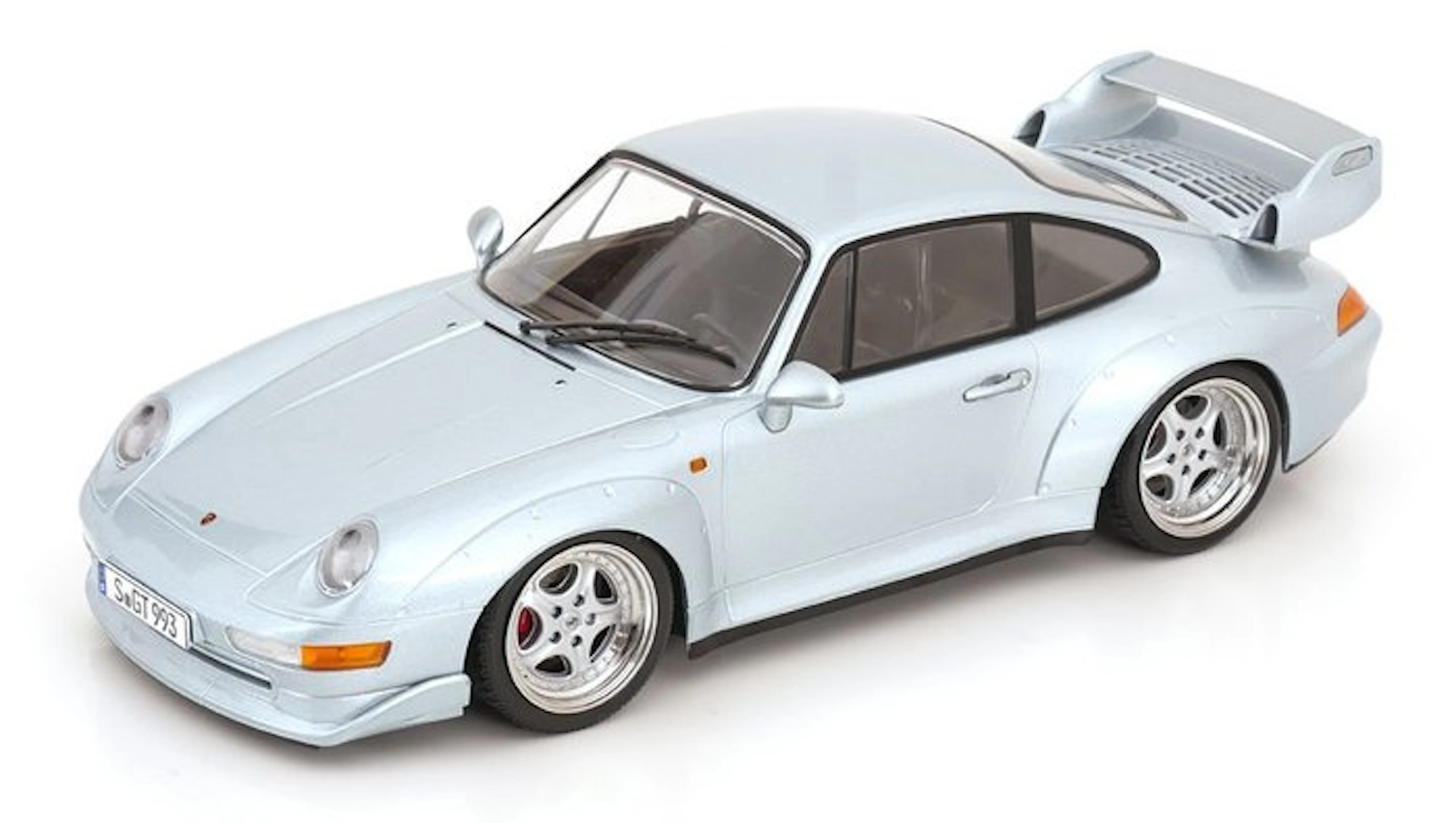 kkscale 1:18 - Model car - Porsche 911 (993) GT2 1996 Zilver - Speedline velgen