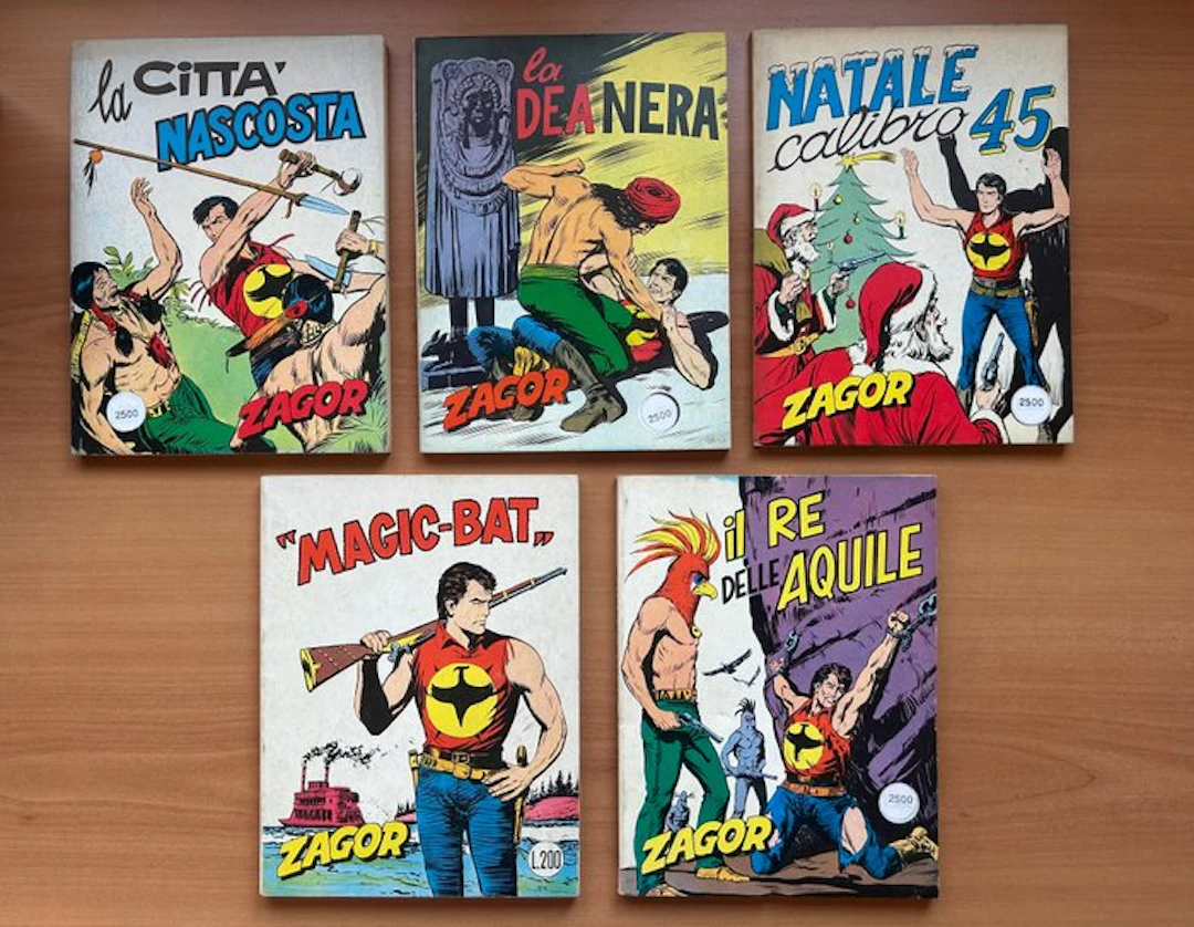 Zagor Zenit nn. 101, 104, 105, 117, 118 - 5 Comic - First edition - 1969