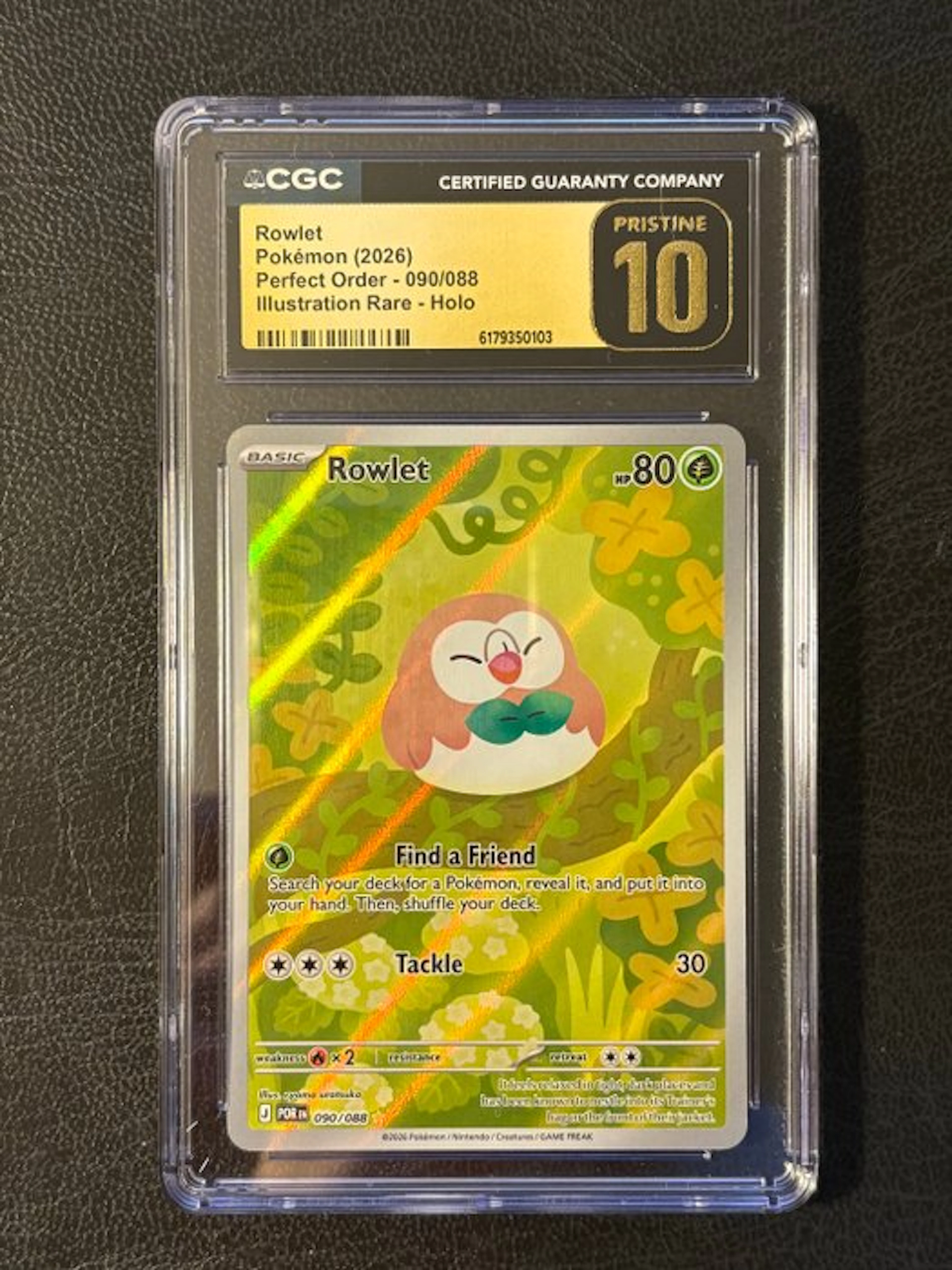 Pokémon - 1 Graded card - Rowlet 090/088 Foil - CGC Pristine 10 -