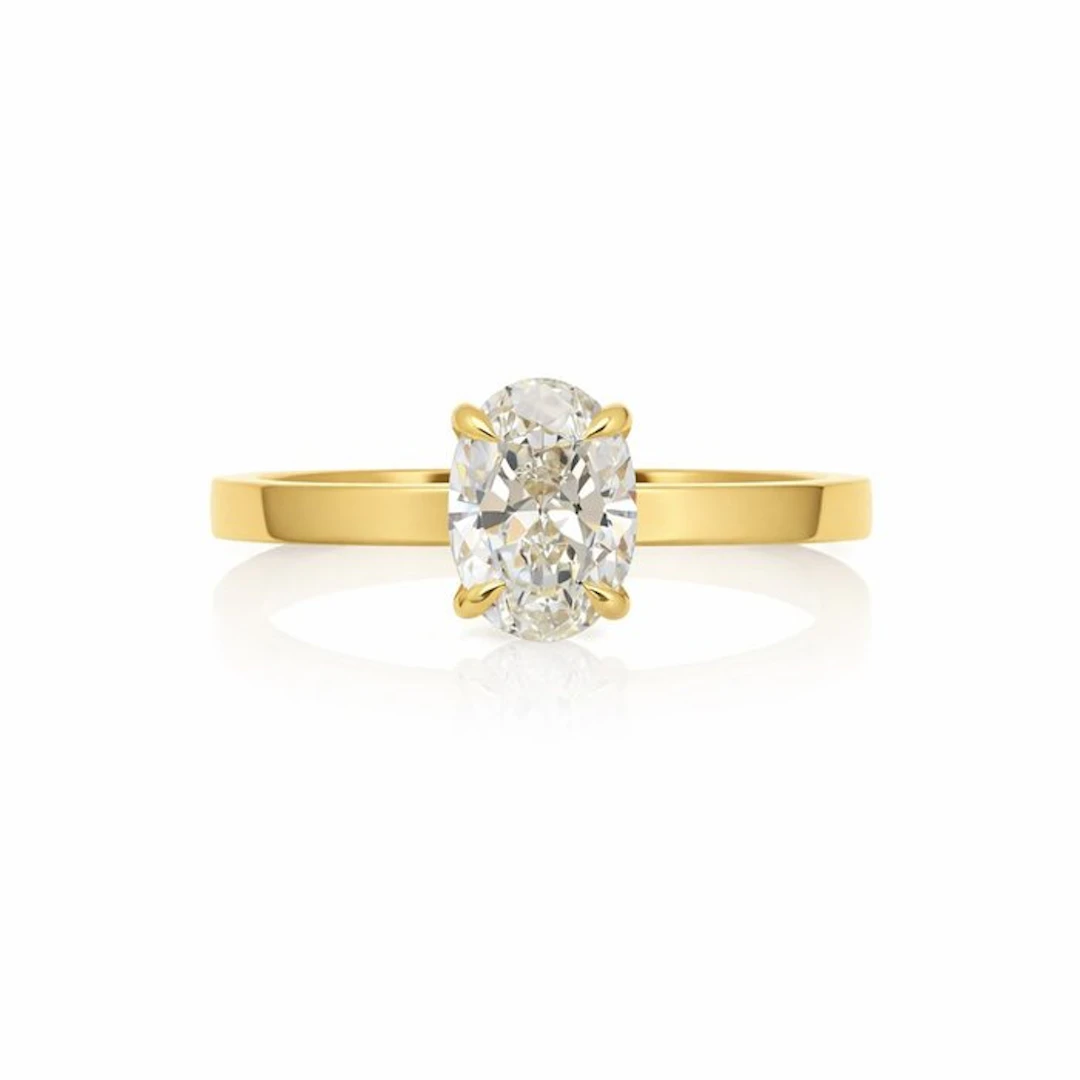 Ring - 18 kt. Yellow gold - 1.01ct. tw. Diamond (Natural)