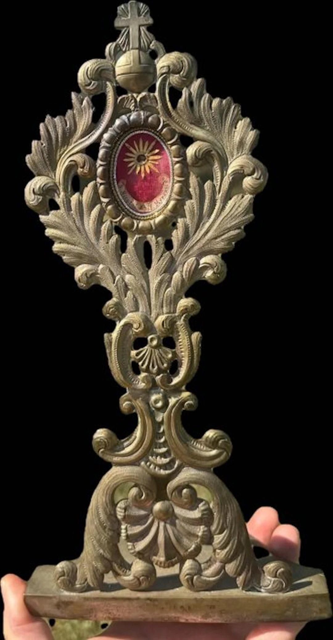 Reliquary - Bronze, Glass, Textile - 1800-1850 - Saint Nicholas of Myra - 30 cm