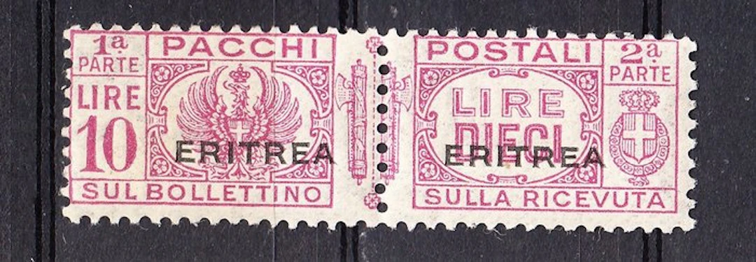 Italian Eritrea 1936 - Parcels Post: 10 Lire lilac-pink...
