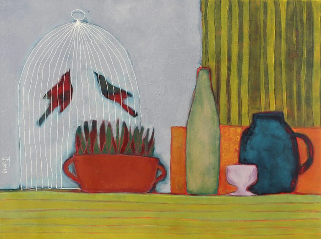Tatjana Auschew - Still life with a birdcage.