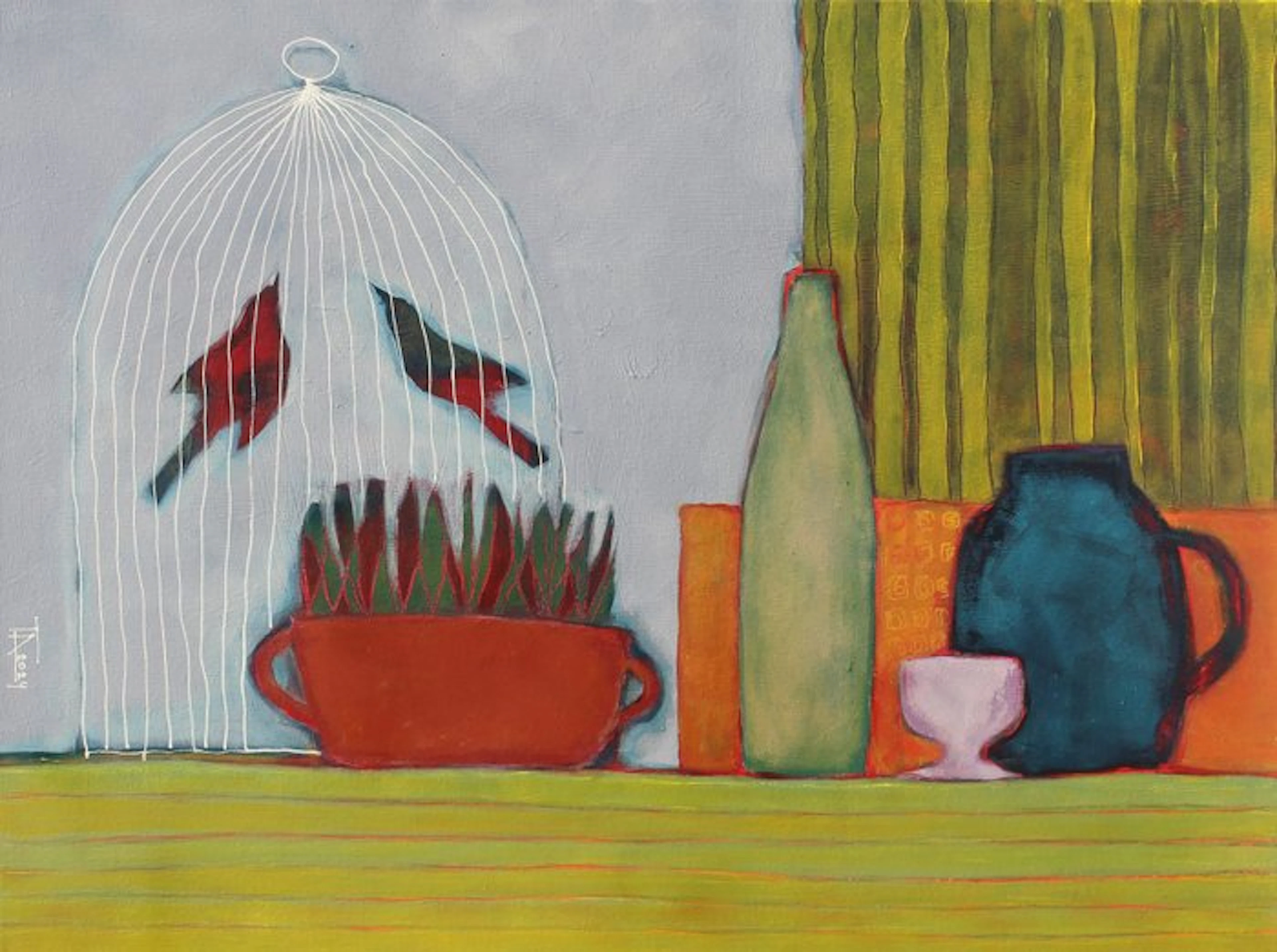 Tatjana Auschew - Still life with a birdcage.