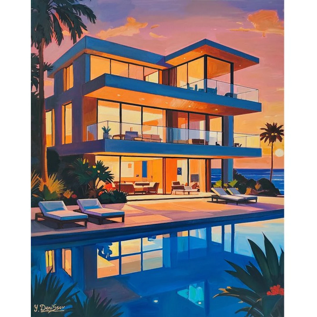 Yuri Denissov - Villa priche de la mer le soir