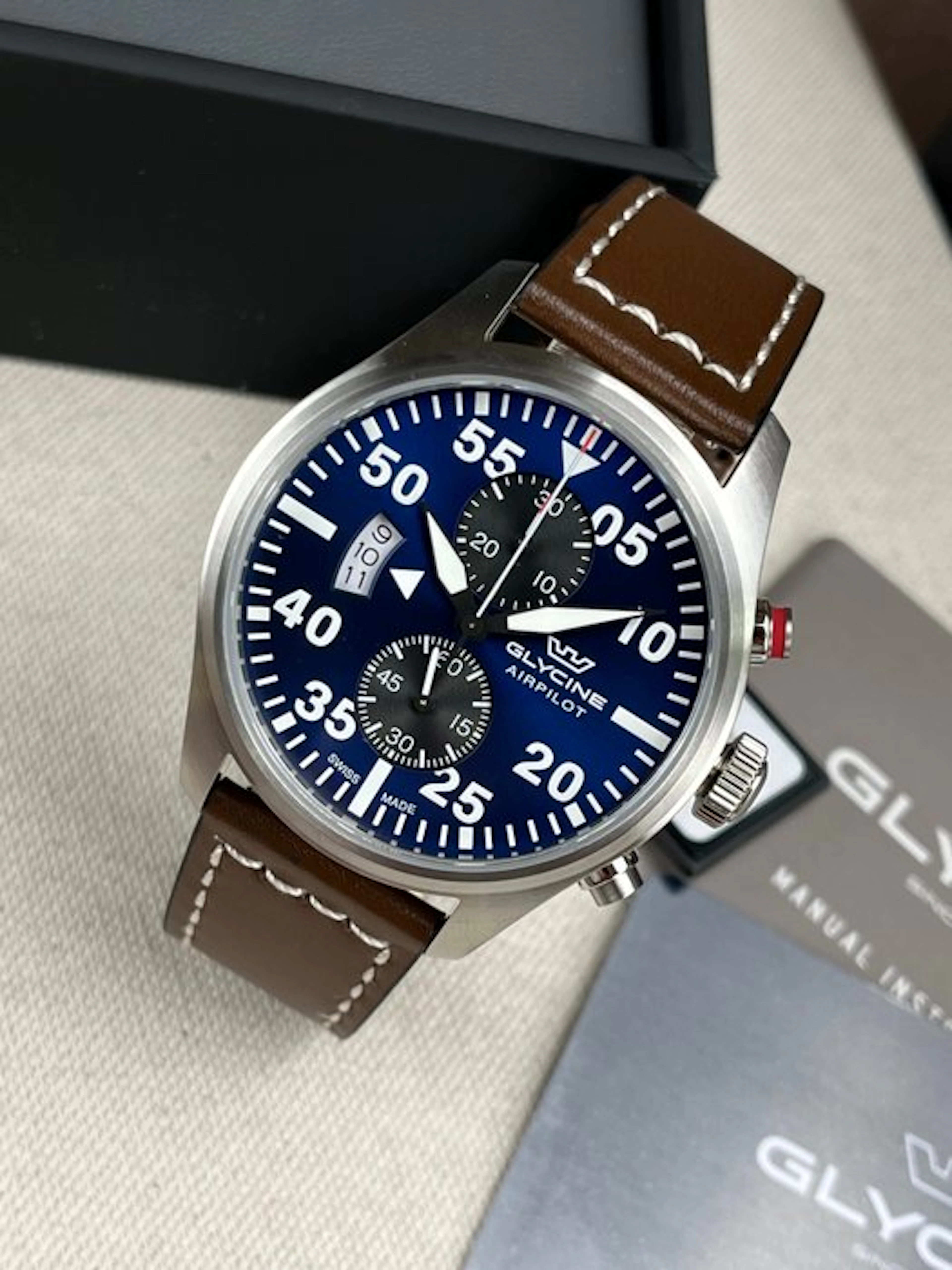 Glycine - Airpilot Chronograph Date Blue - GL0357 - Men - 2020-2025