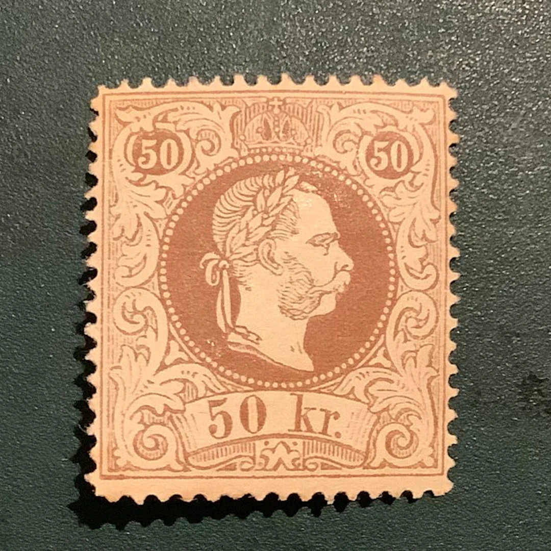 Austria 1867 - 50 Kreuzer Emperor Franz in good perforation 13 - Michel 41 II E