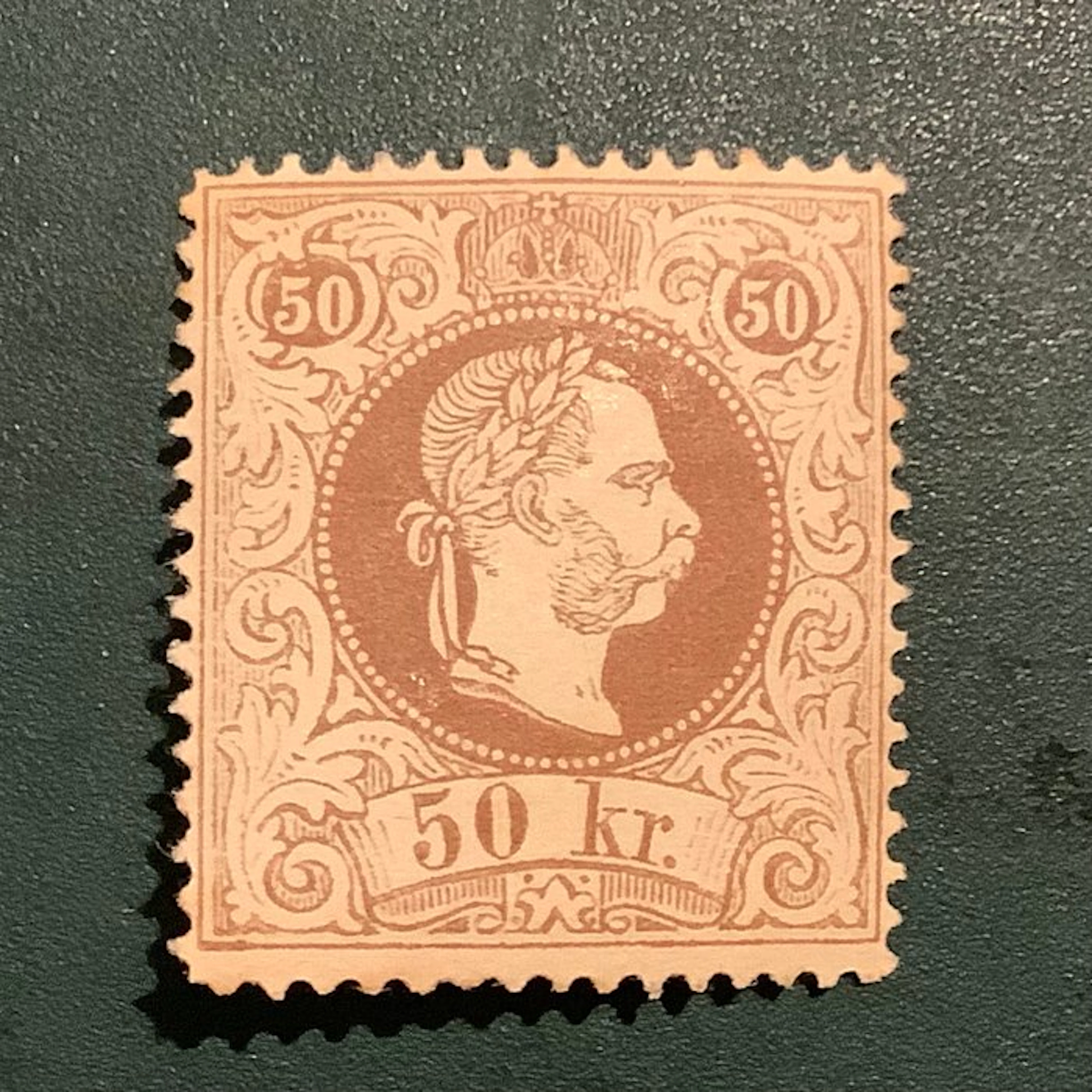 Austria 1867 - 50 Kreuzer Emperor Franz in good perforation 13 - Michel 41 II E