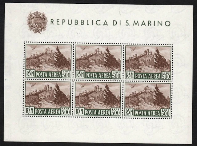 San Marino 1951 - Souvenir sheet VIEW