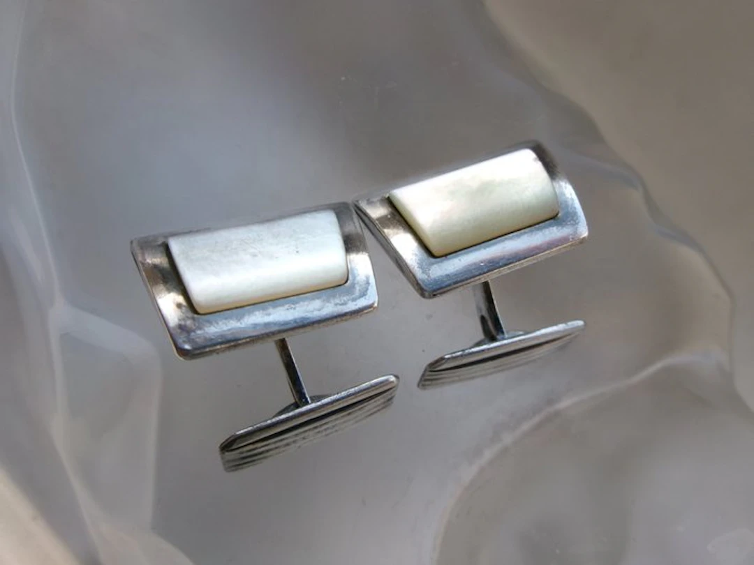 Silver, Mother-of-Pearl - Cufflinks - Art Deco