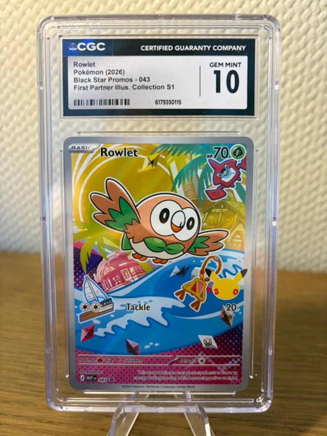Pokémon - 1 Graded card - Rowlet 043 Promo card, Foil, Full art - CGC 10
