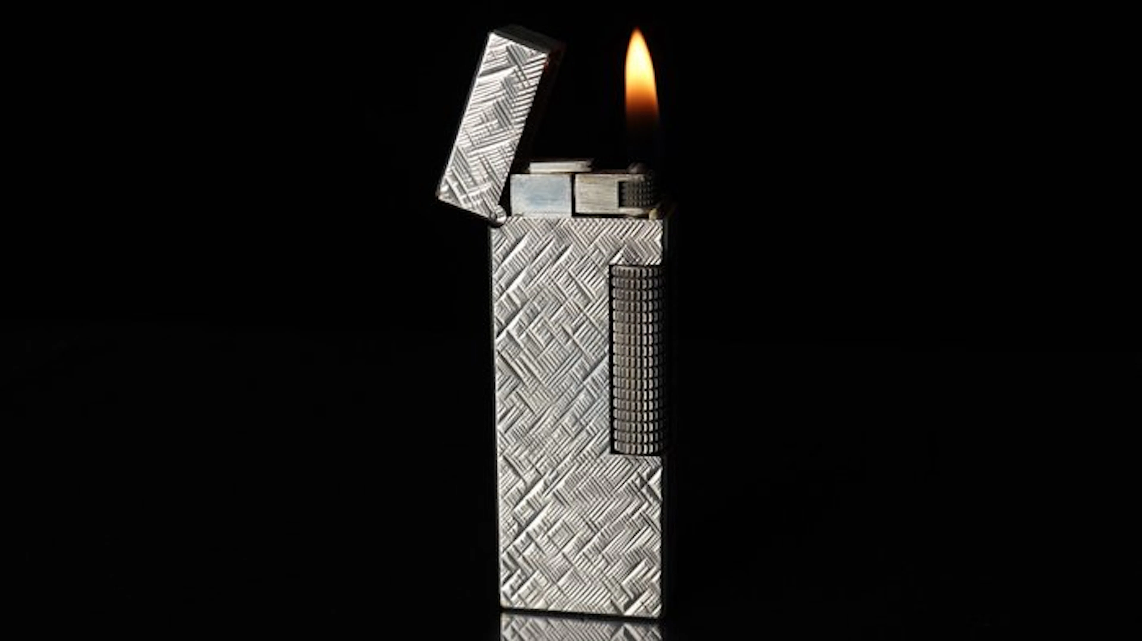 Dunill - Florentine Pattern Rollagas Lighter - Lighter - Silver plated