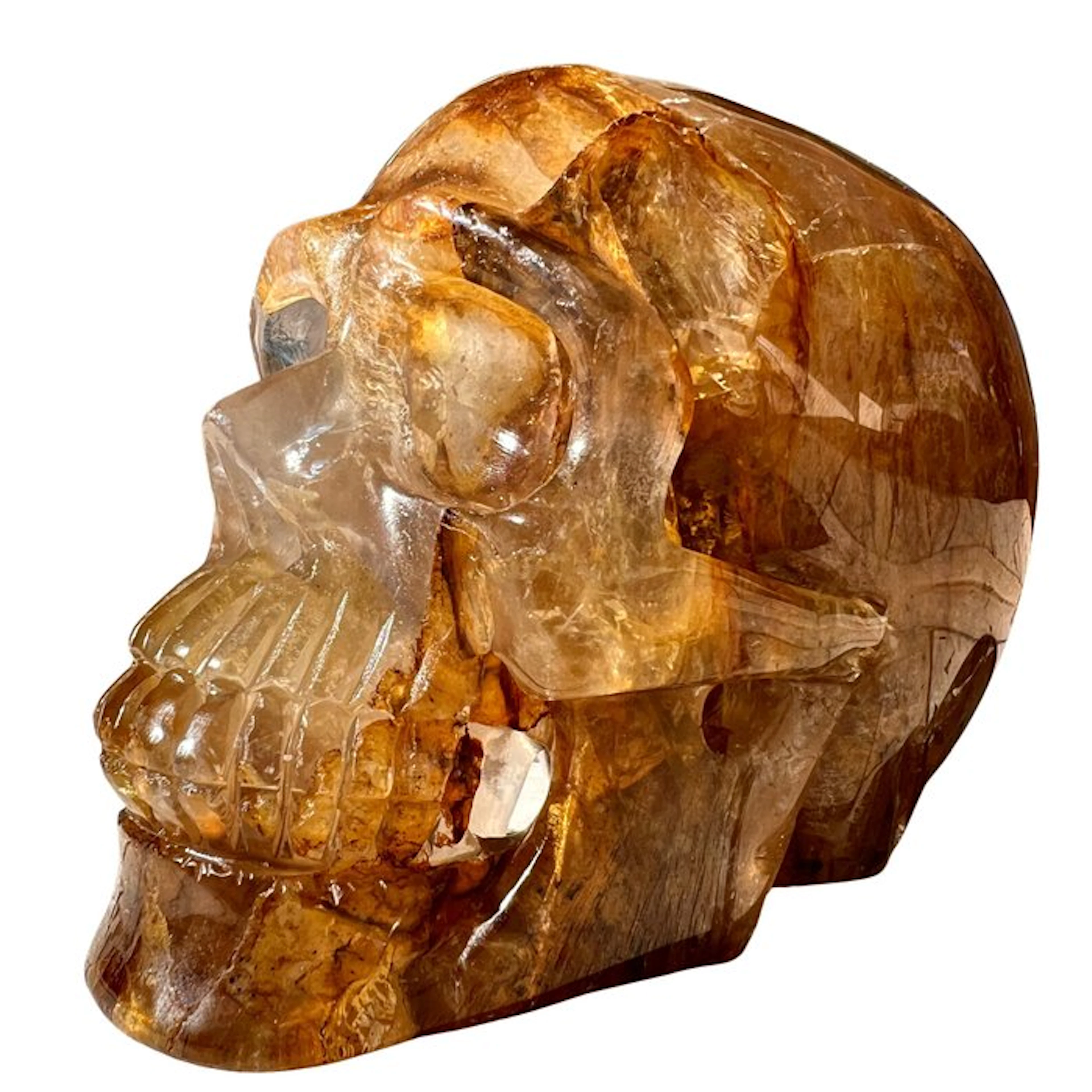 Golden Healer Quartz Skull - Premium - XXL Carving...