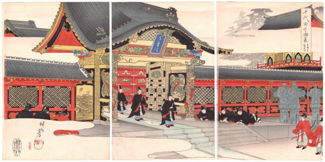 Shiba Zōjōji hatsu onari no zu (芝増上寺初御成ノ図)