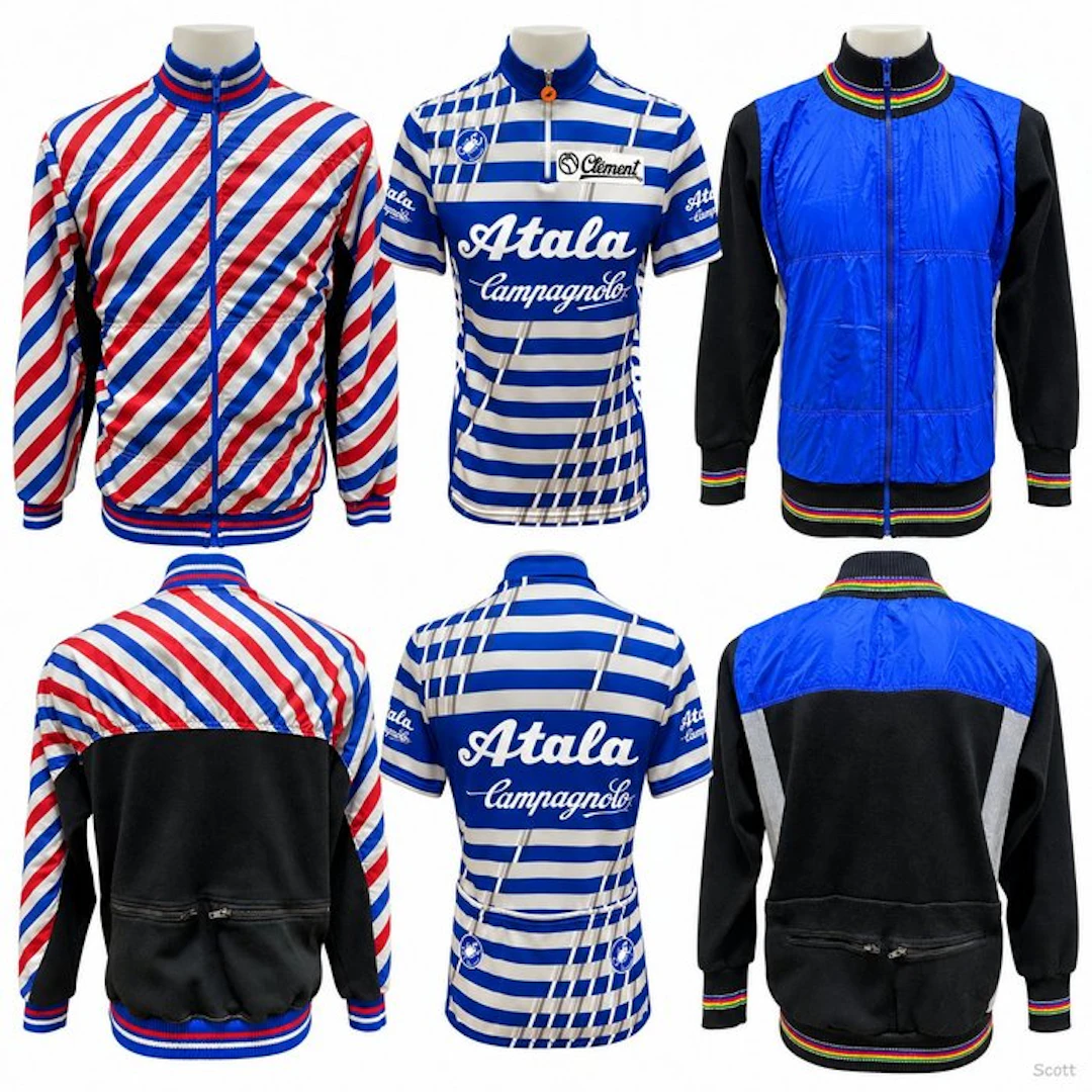 Ciclismo vintage italiano – Lotto 3 capi: maglia Atala...