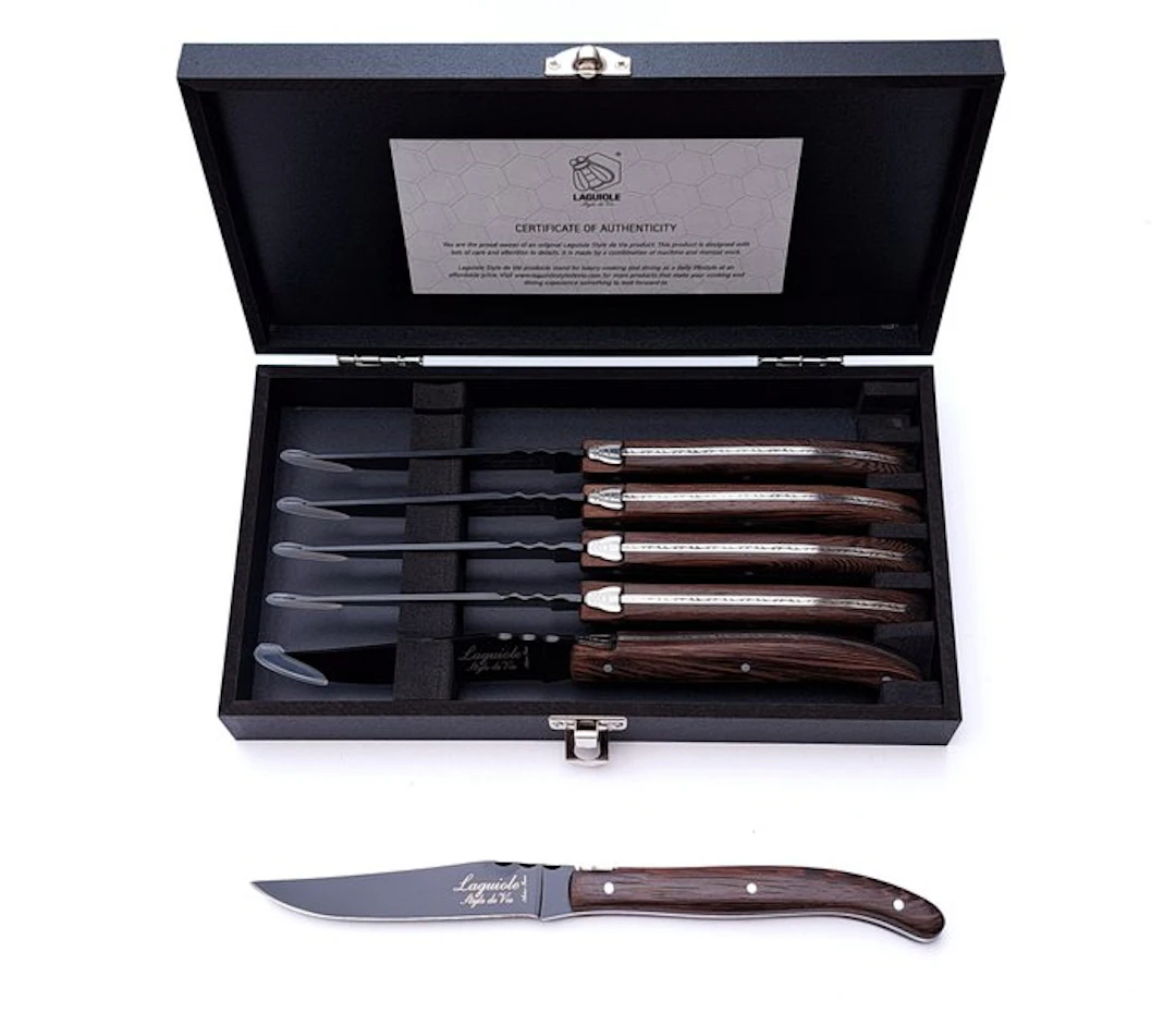 style de Laguiole - 6x Luxury Steak Knives - Wengé Wood...
