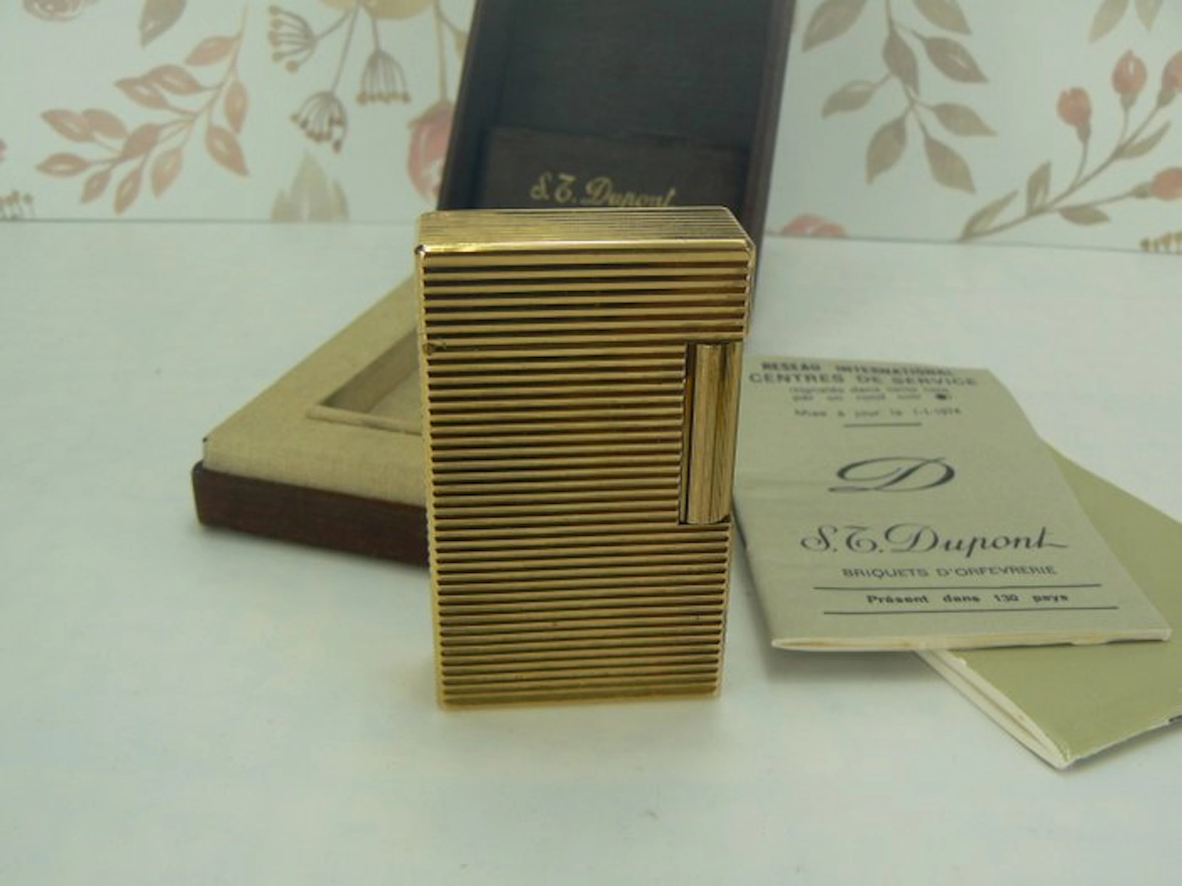 S.T. Dupont - Ligne 1 ( Horizontales ) - Pocket lighter - Gold-plated