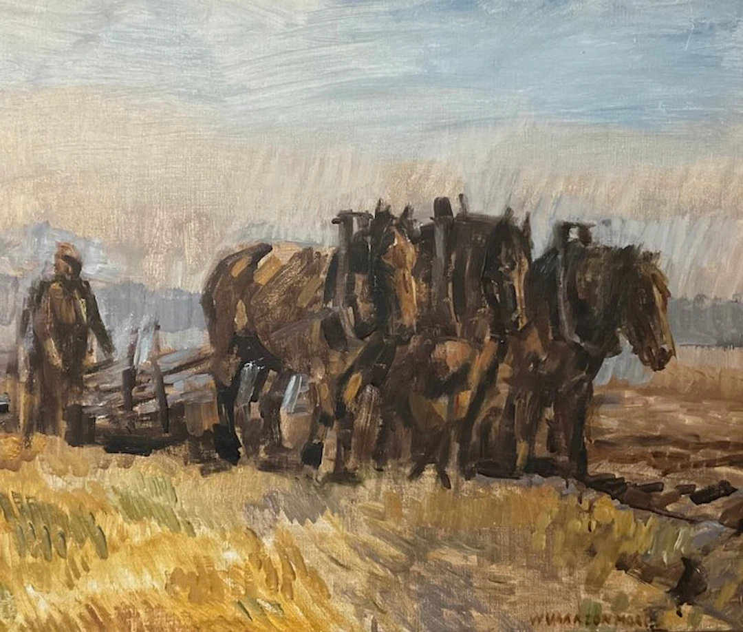 Willem Vaarzon Morel Jr. (1931-1923) - Boer ploegt met paarden