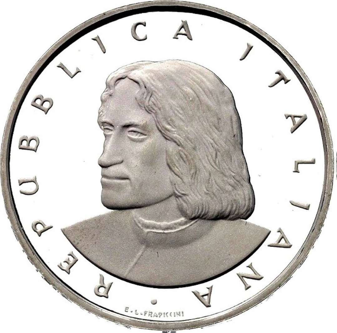 Italy. 500 Lire 1992 "500° Anniversario della morte di...