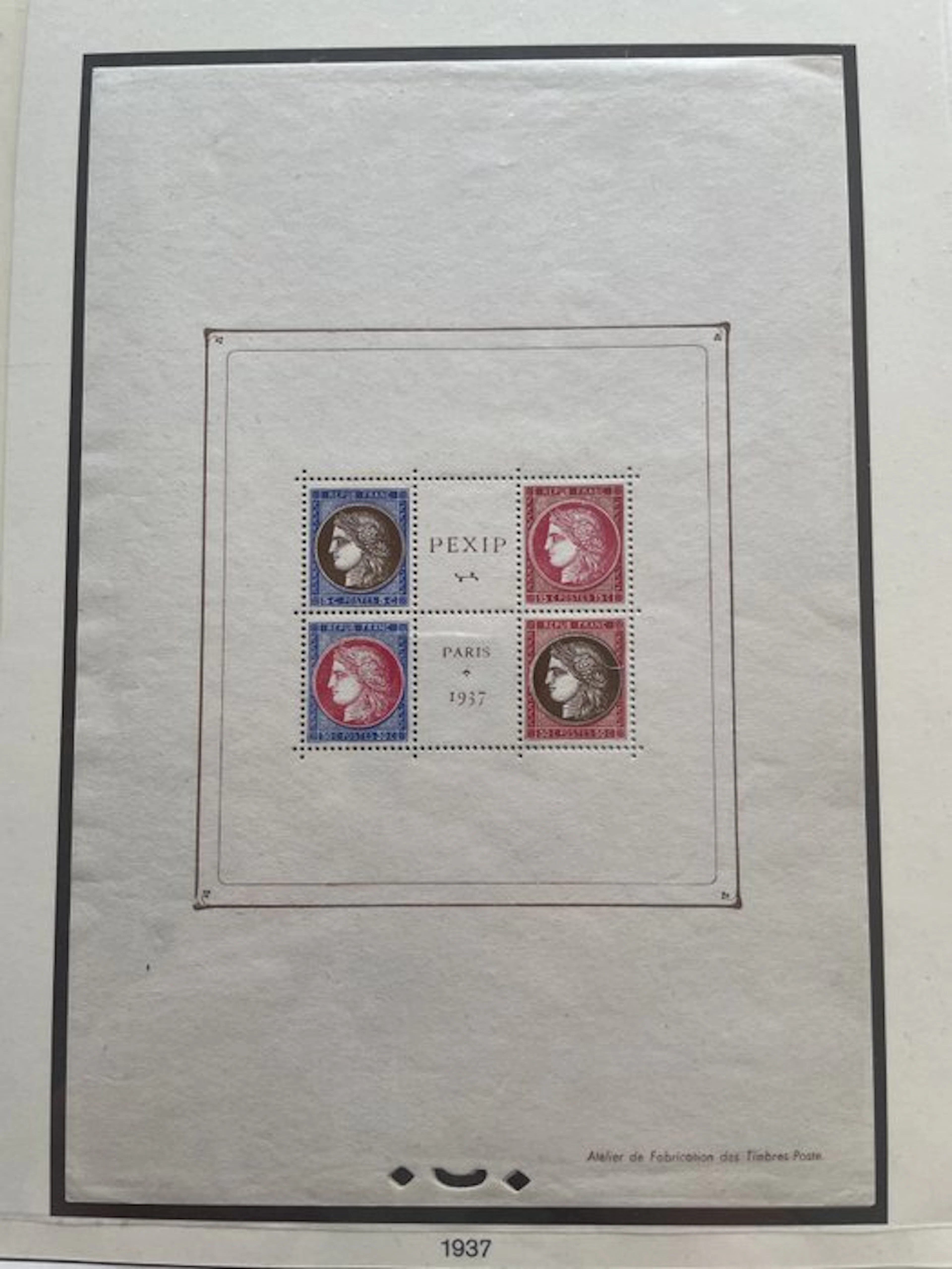 France 1937 - neuf sans charniere, bloc pexip - Yvert Bloc n°3