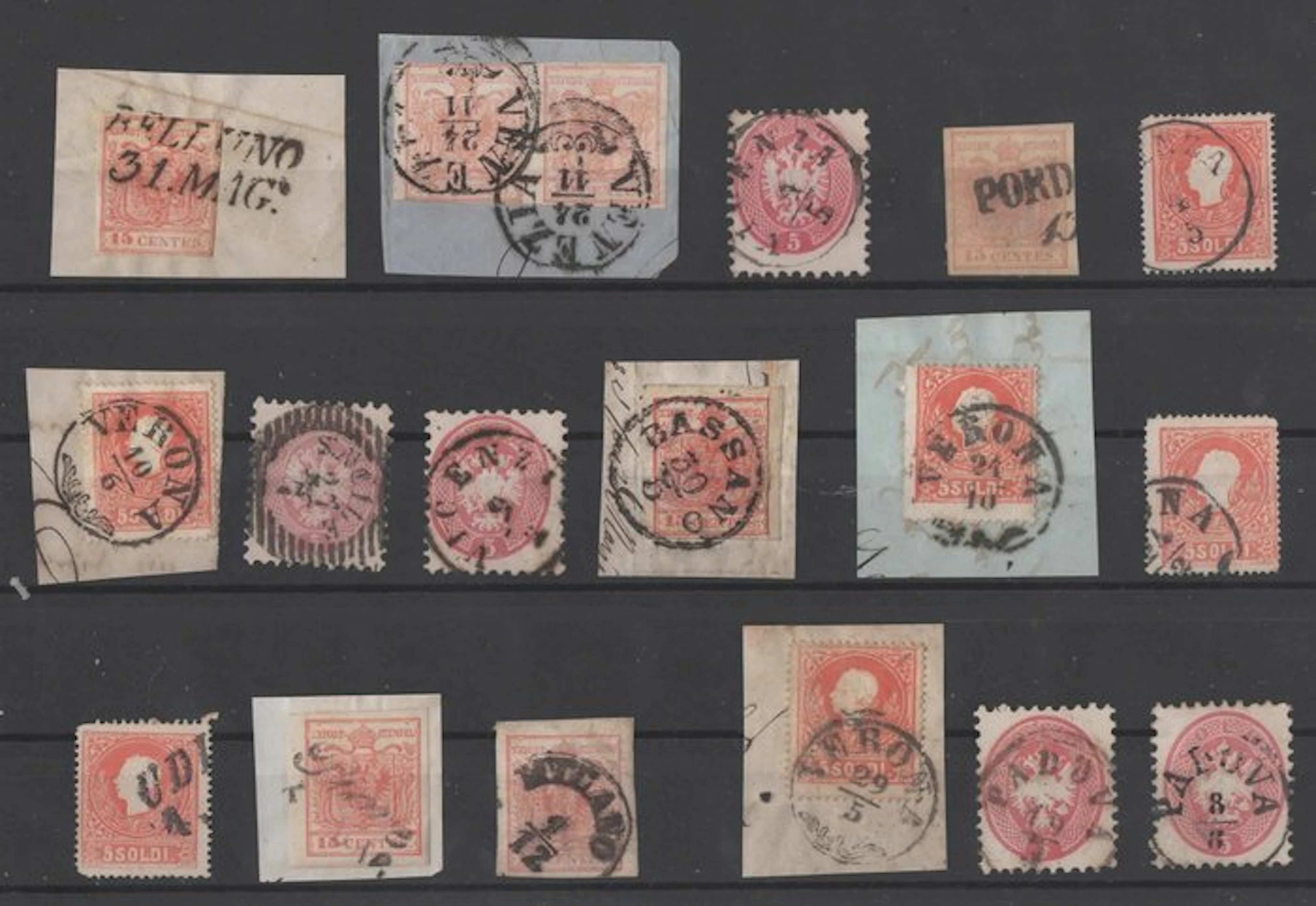 Italian Ancient States - Lombardo Veneto 1850/1863 - 18 pieces - 15c.