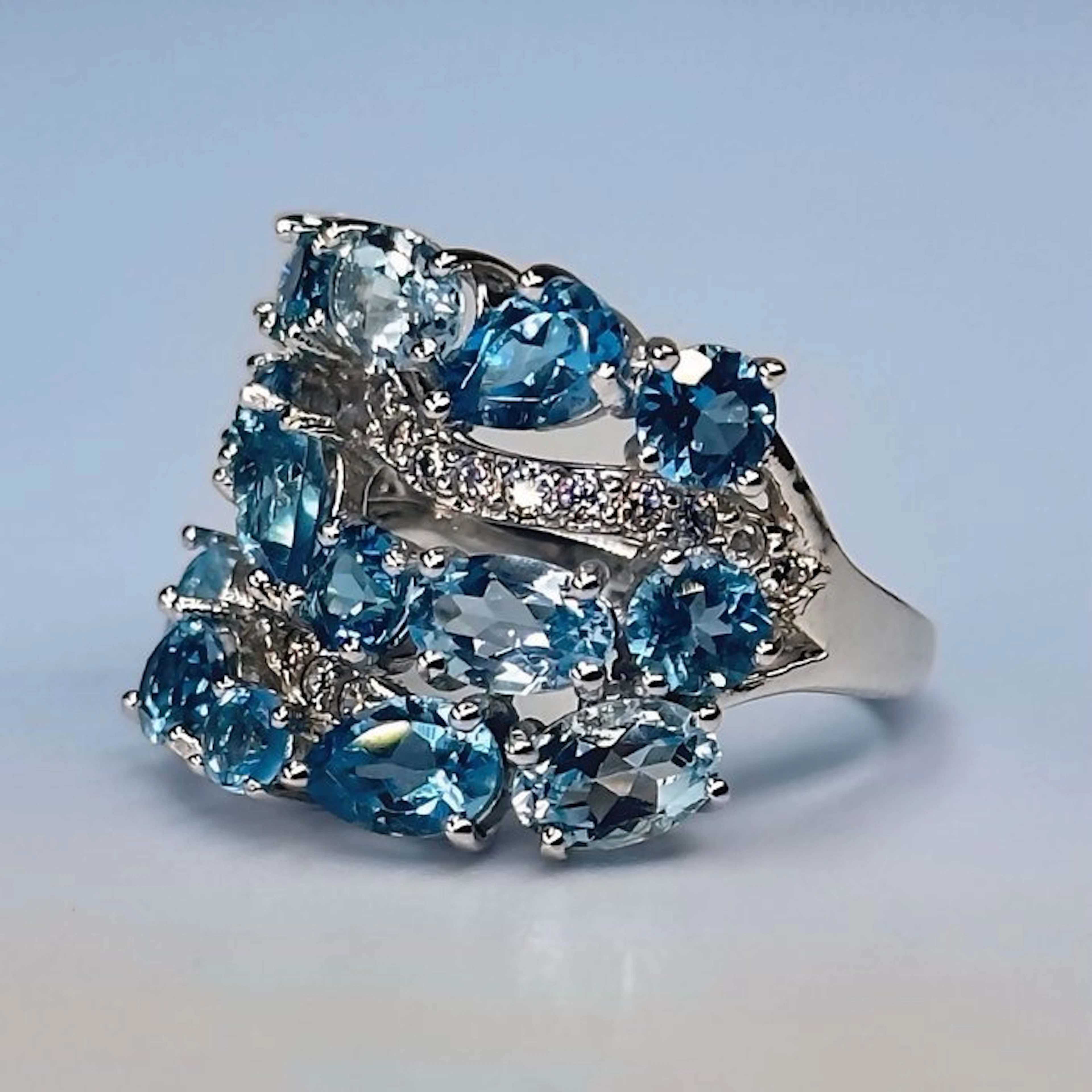 No reserve price - Ring 18K Gold Plated 925 Sterling Silver with Natural Topaz