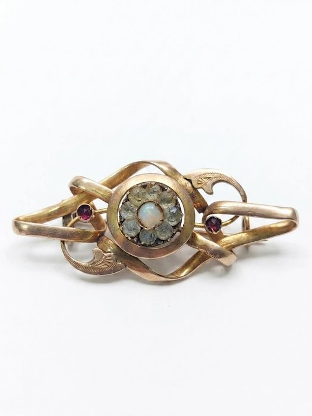 Brooch - 12 kt. Rose gold Mixed gemstones
