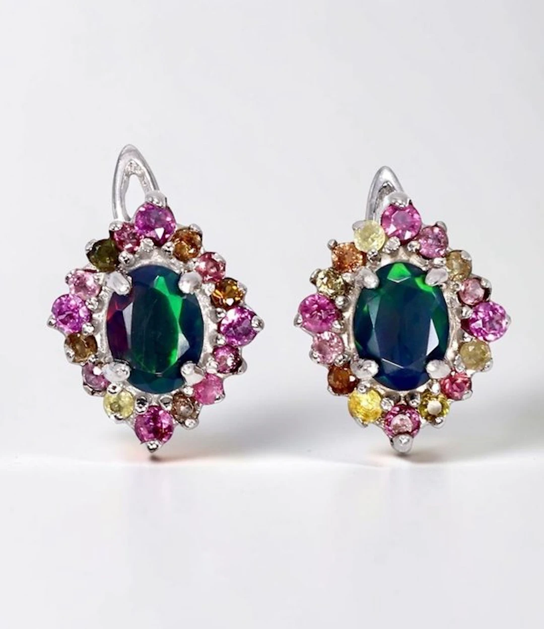 No reserve price - Earrings 14K White Gold Plated 925 Sterling Silver - 0.00ct