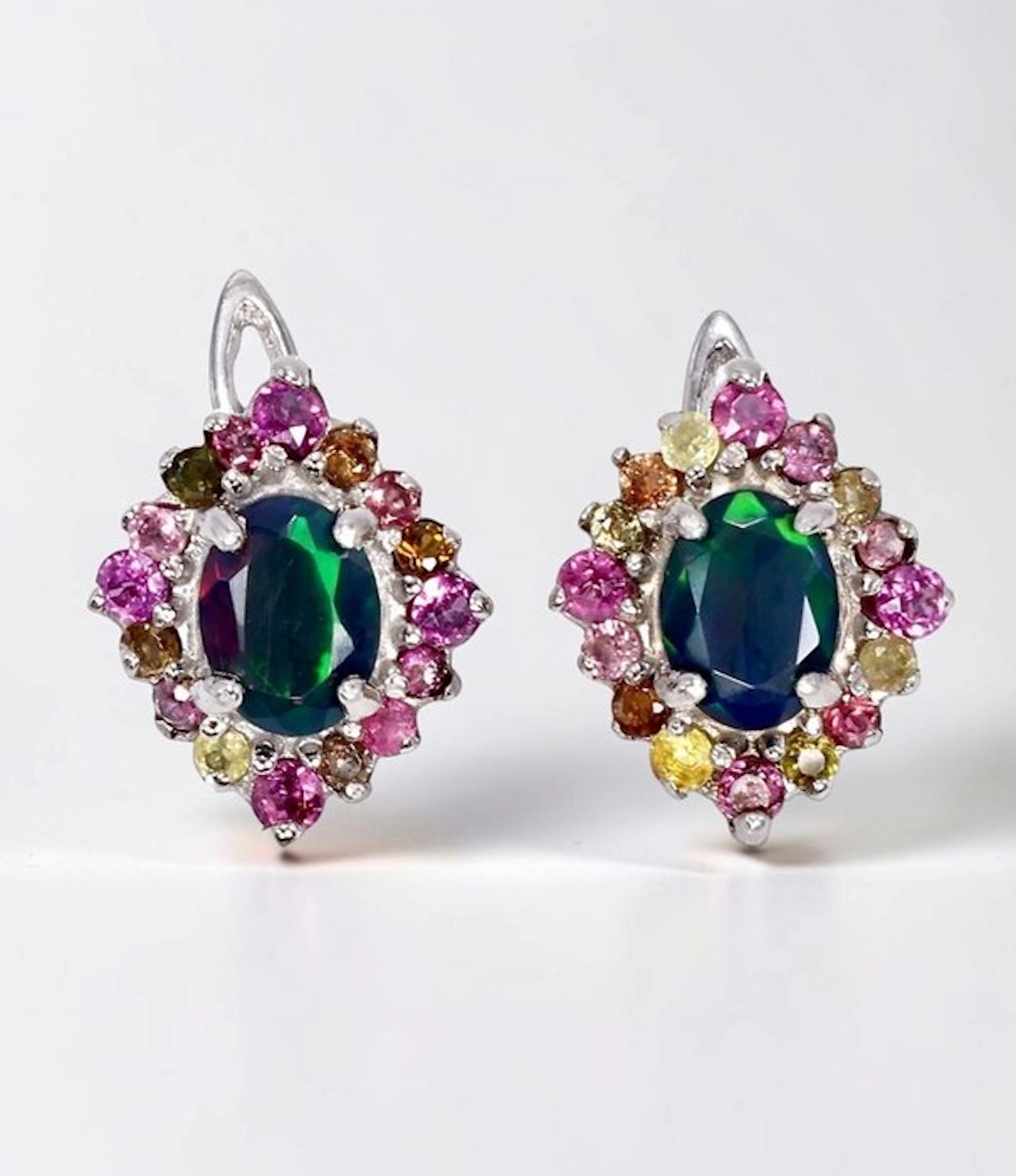 No reserve price - Earrings 14K White Gold Plated 925 Sterling Silver - 0.00ct