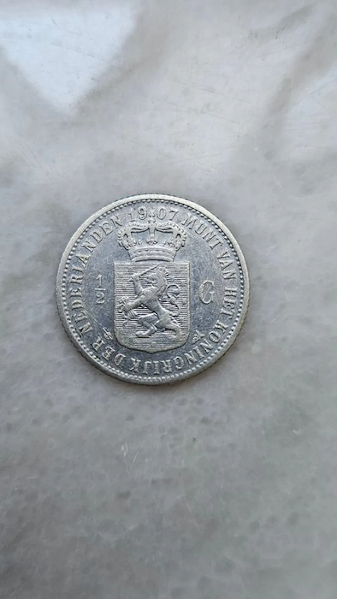 Netherlands. Wilhelmina. 1 Gulden 1907 (No reserve price)