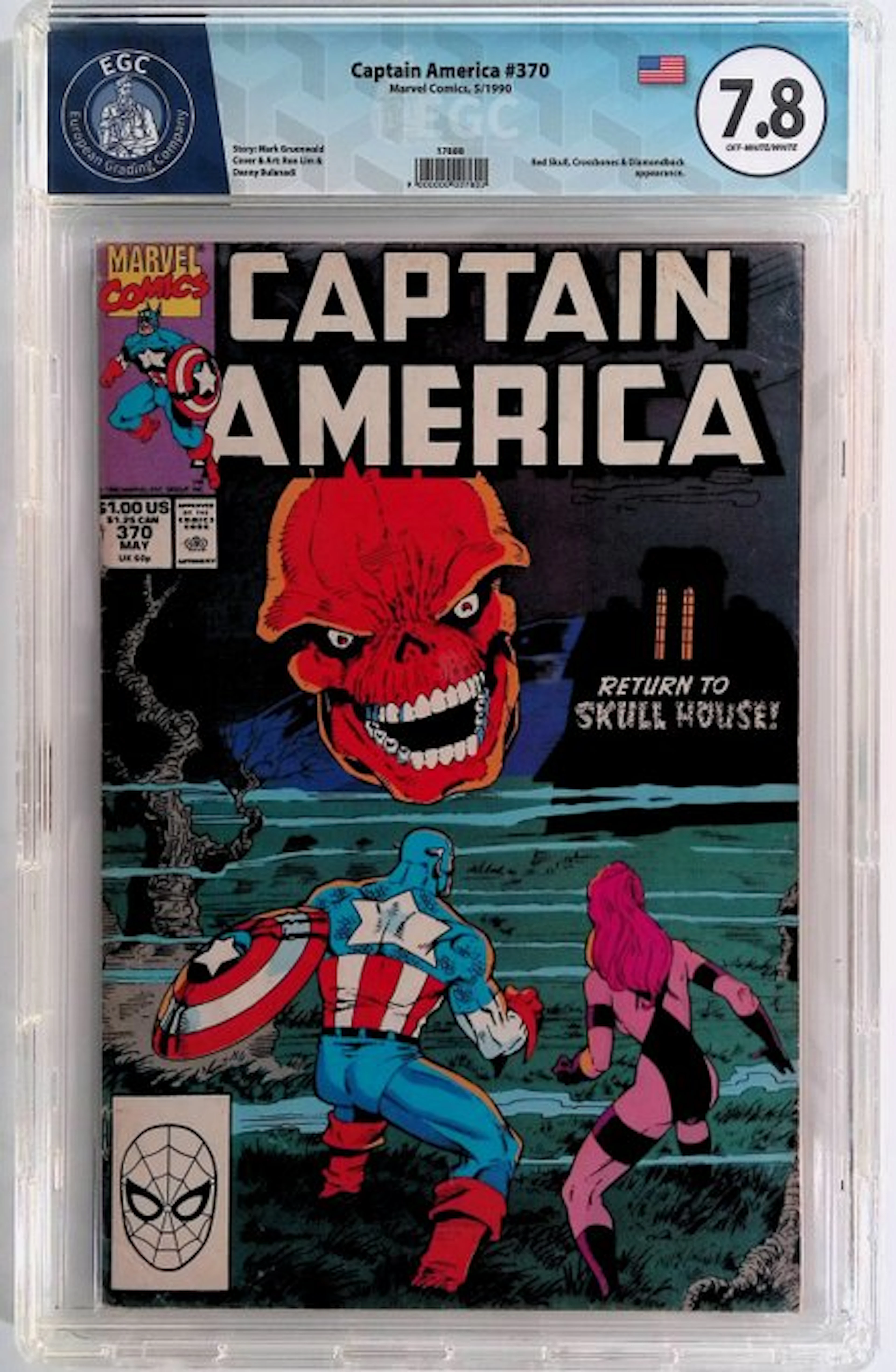 Captain America #370 - EGC 7.8 - 1 Graded comic - First edition - 1990