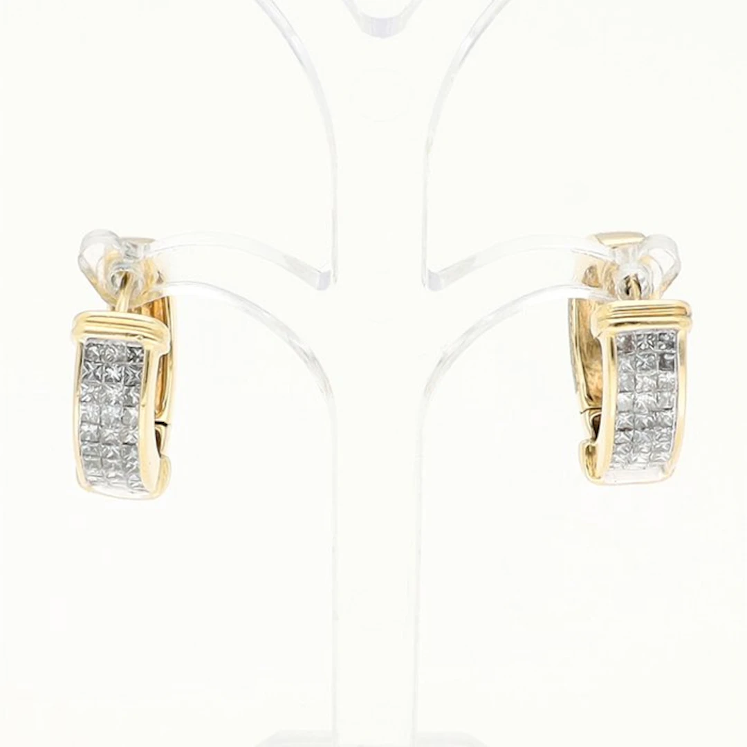 Earrings - 14 kt. Yellow gold Diamond (Natural)