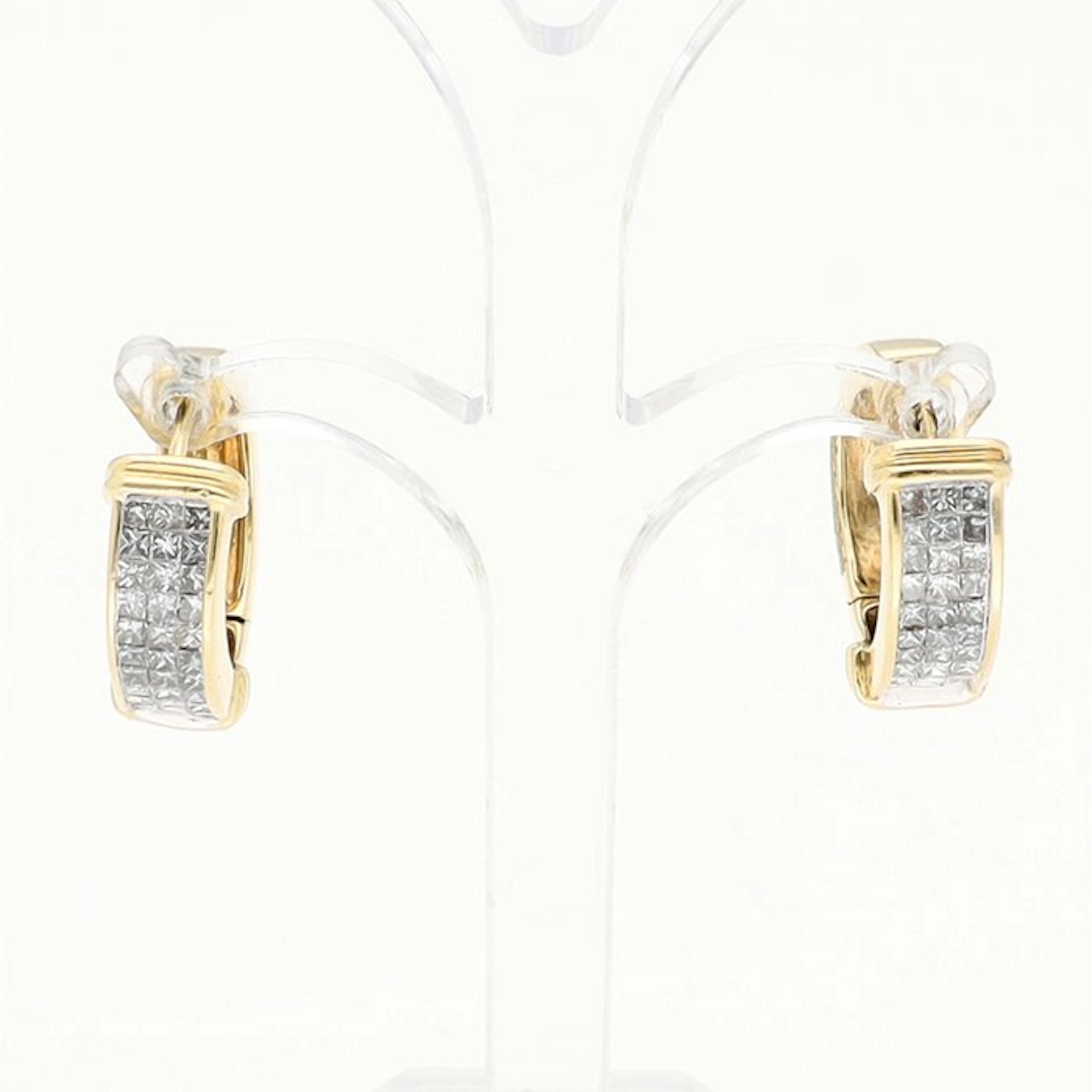 Earrings - 14 kt. Yellow gold Diamond (Natural)