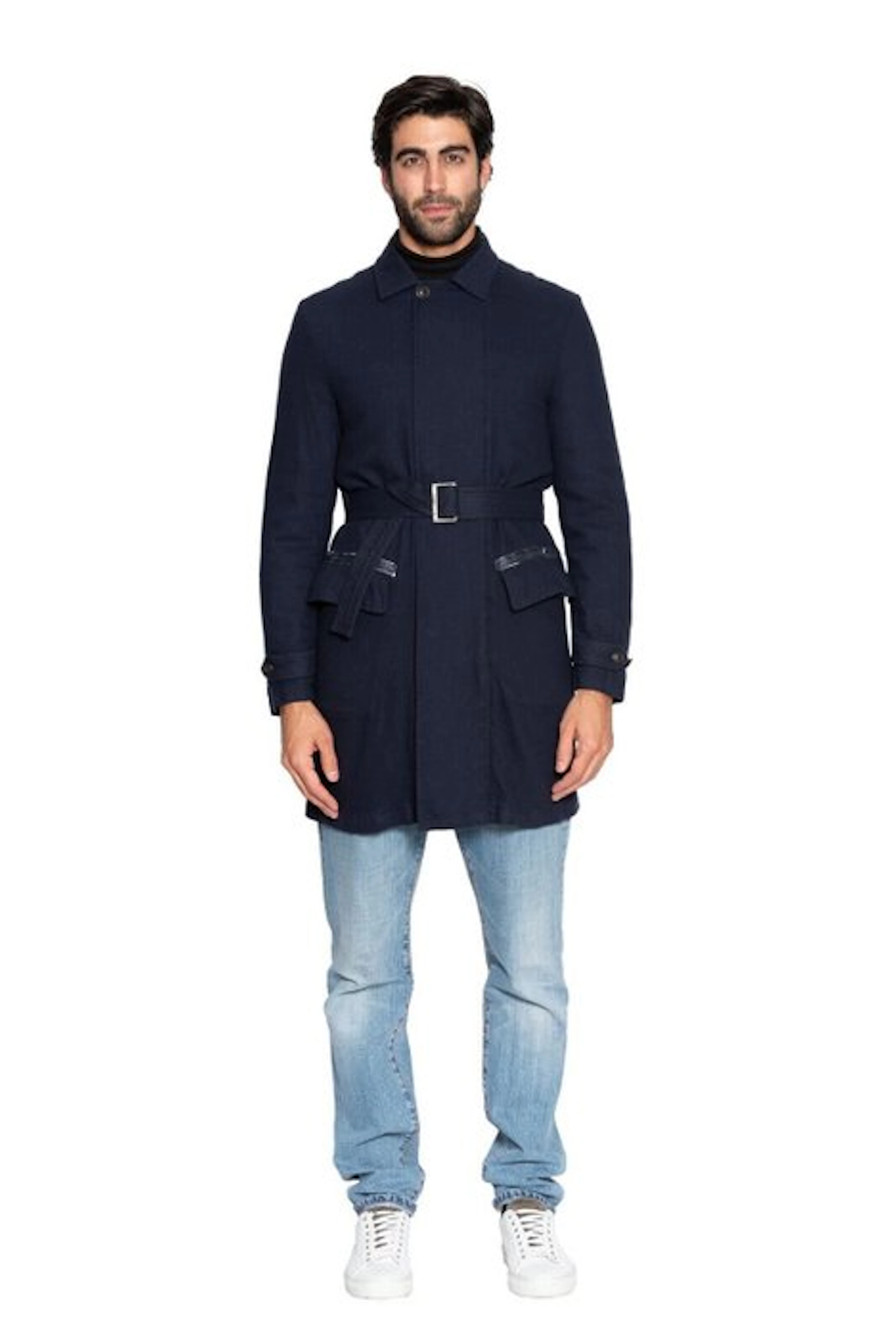 MI.DA TOKYO-FIRENZE - 48 IT - Trench Coat Cashmere Blu...