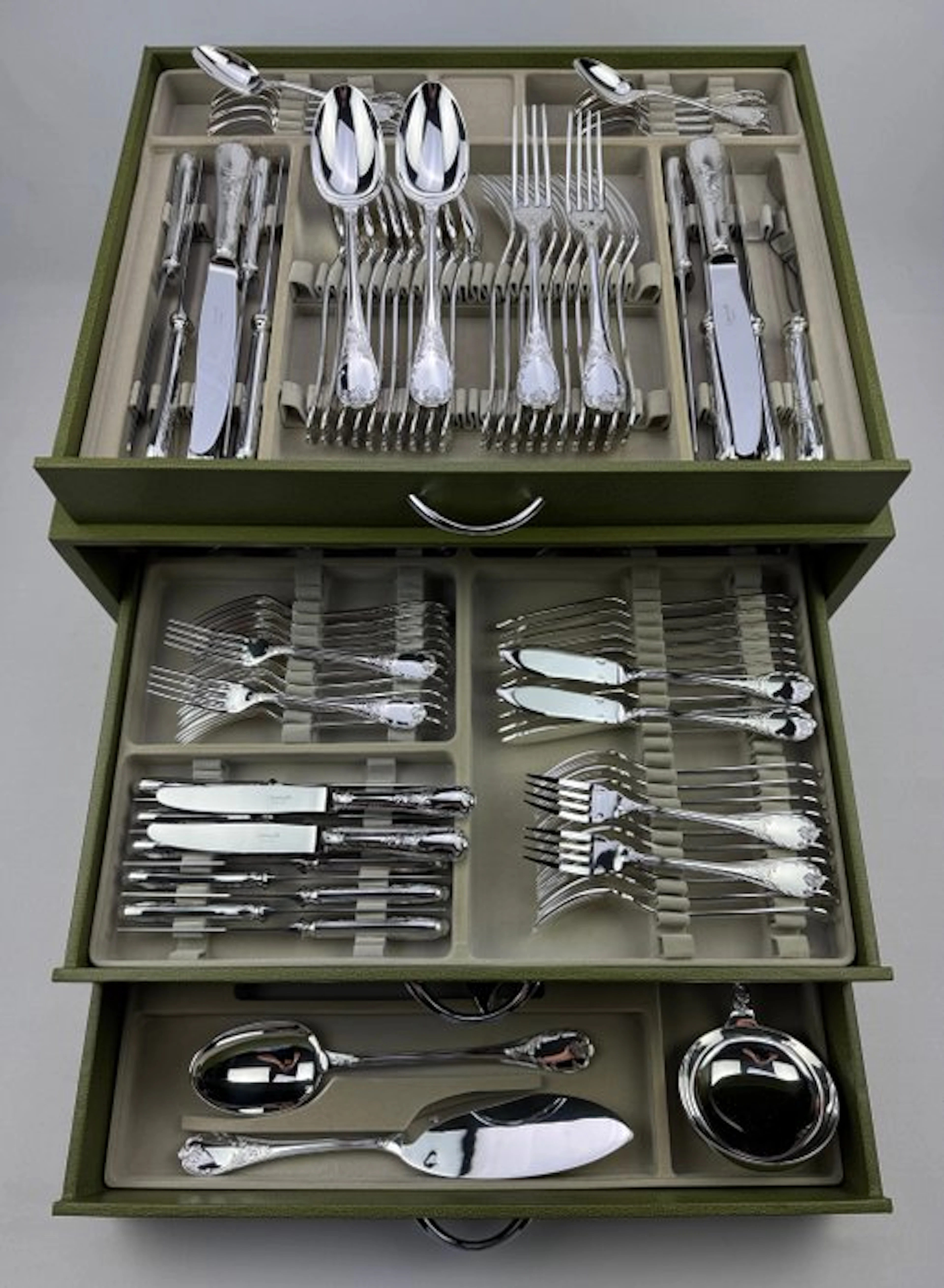 Christofle - Table service for 12 (126) - Marly - Silverplated