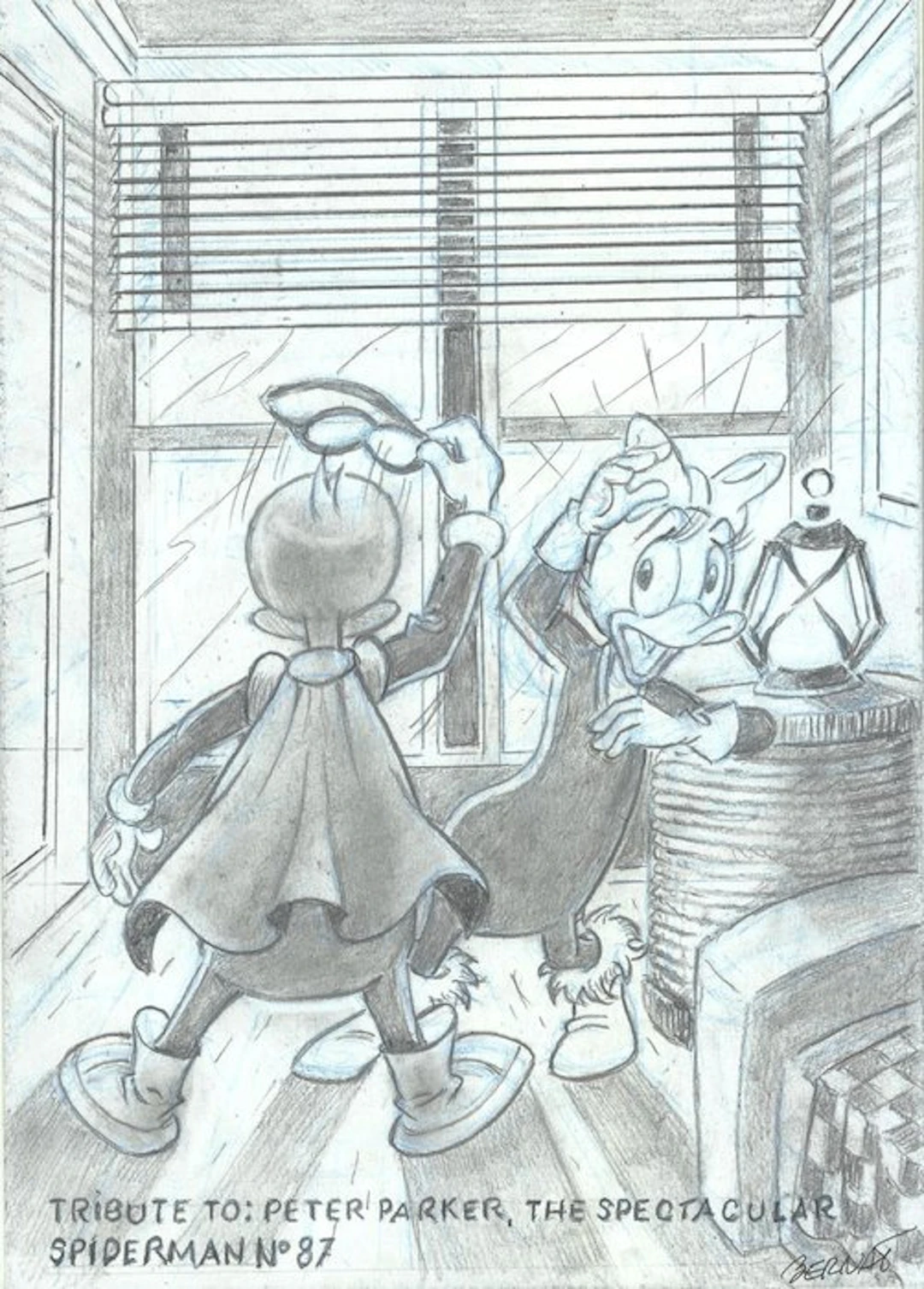 Bernat - 2 Original drawing - Paperinik - Avenger duck /...