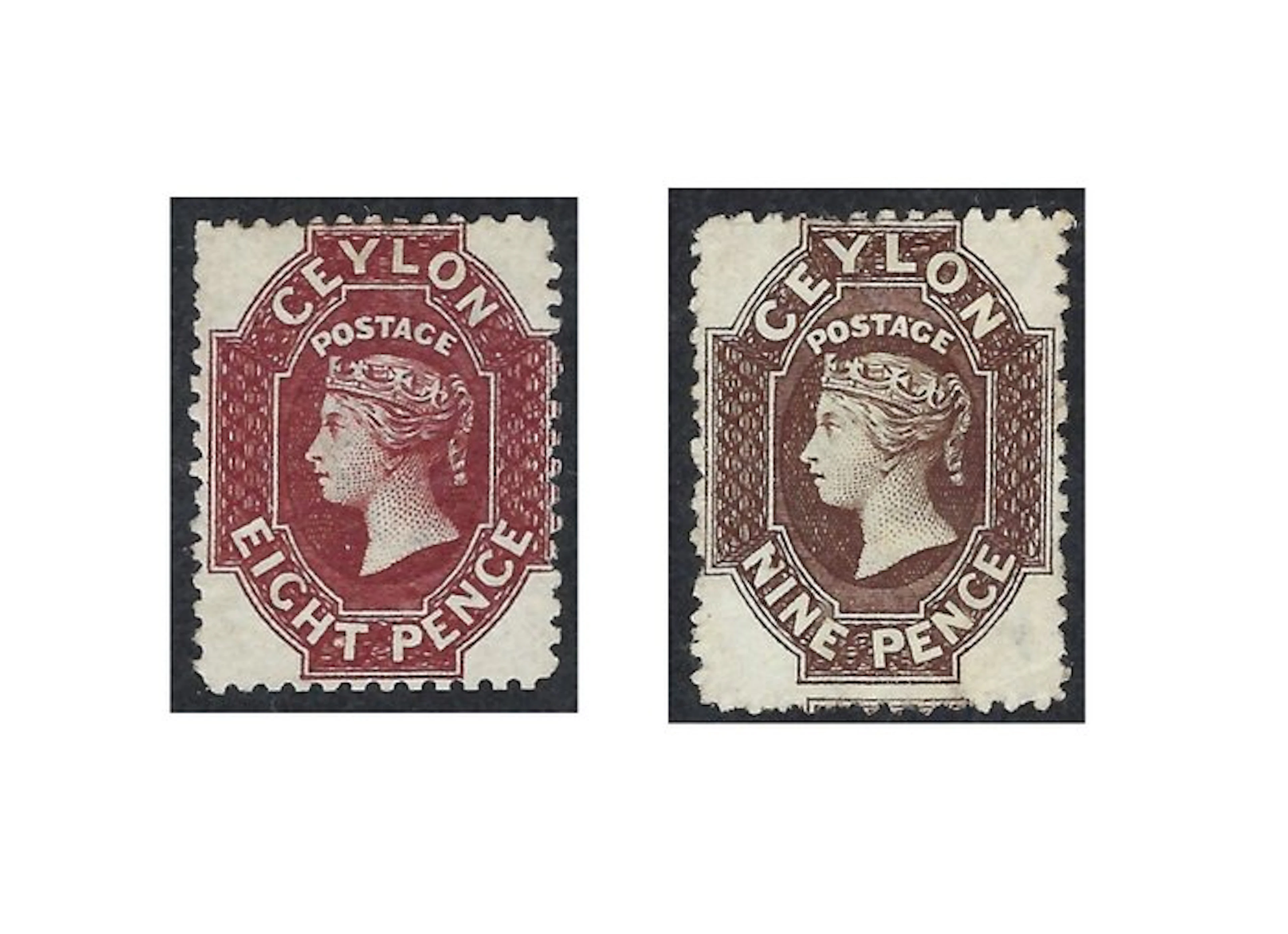 Ceylon 1863 - Queen Victoria 8d & 9d