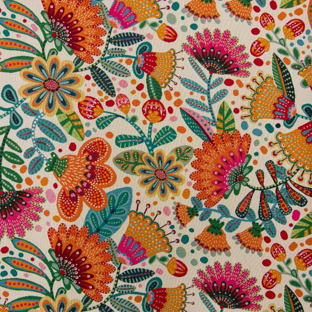 BA270 - Gobelin fabric "Boho Folk Garden" – Multicolored...