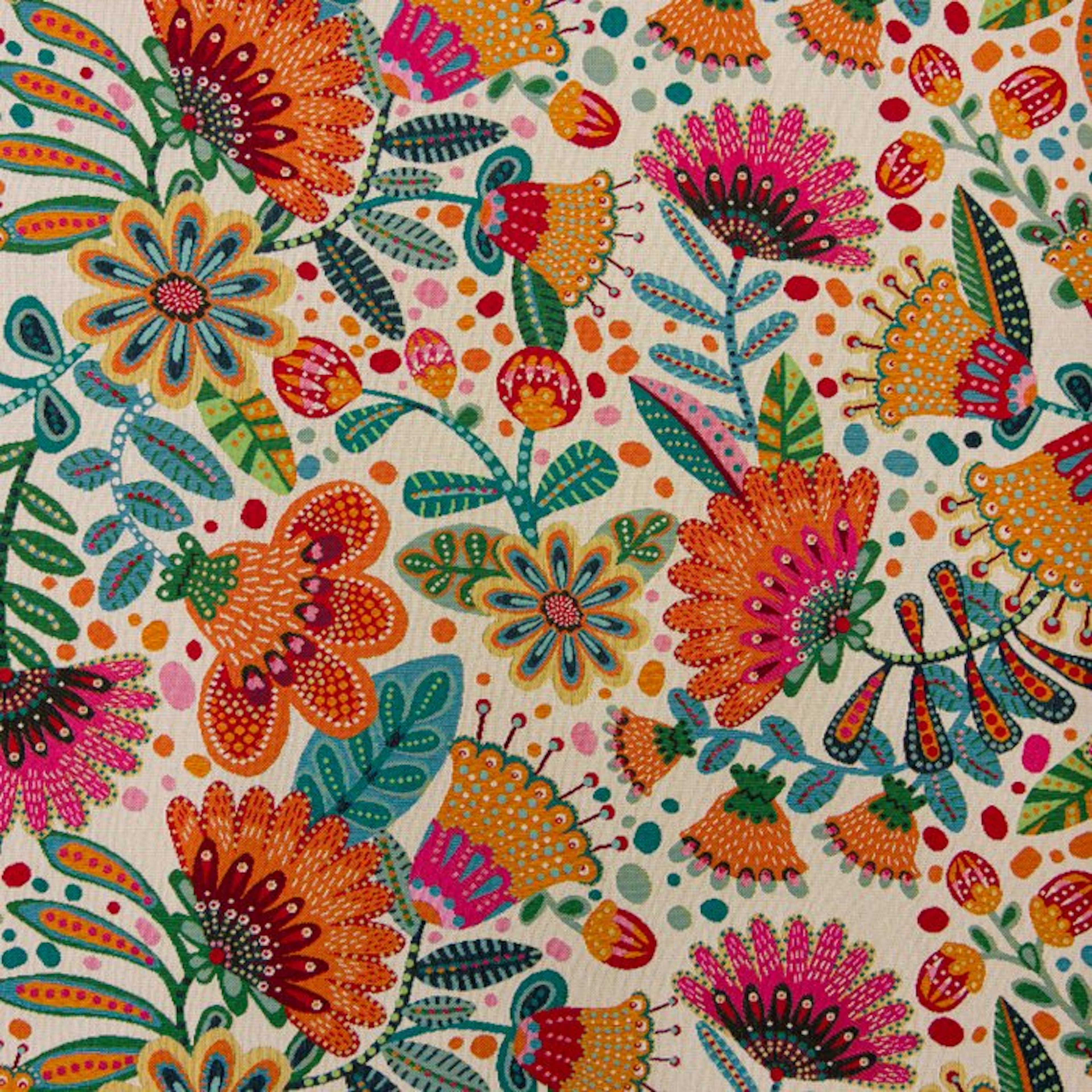 BA270 - Gobelin fabric "Boho Folk Garden" – Multicolored...