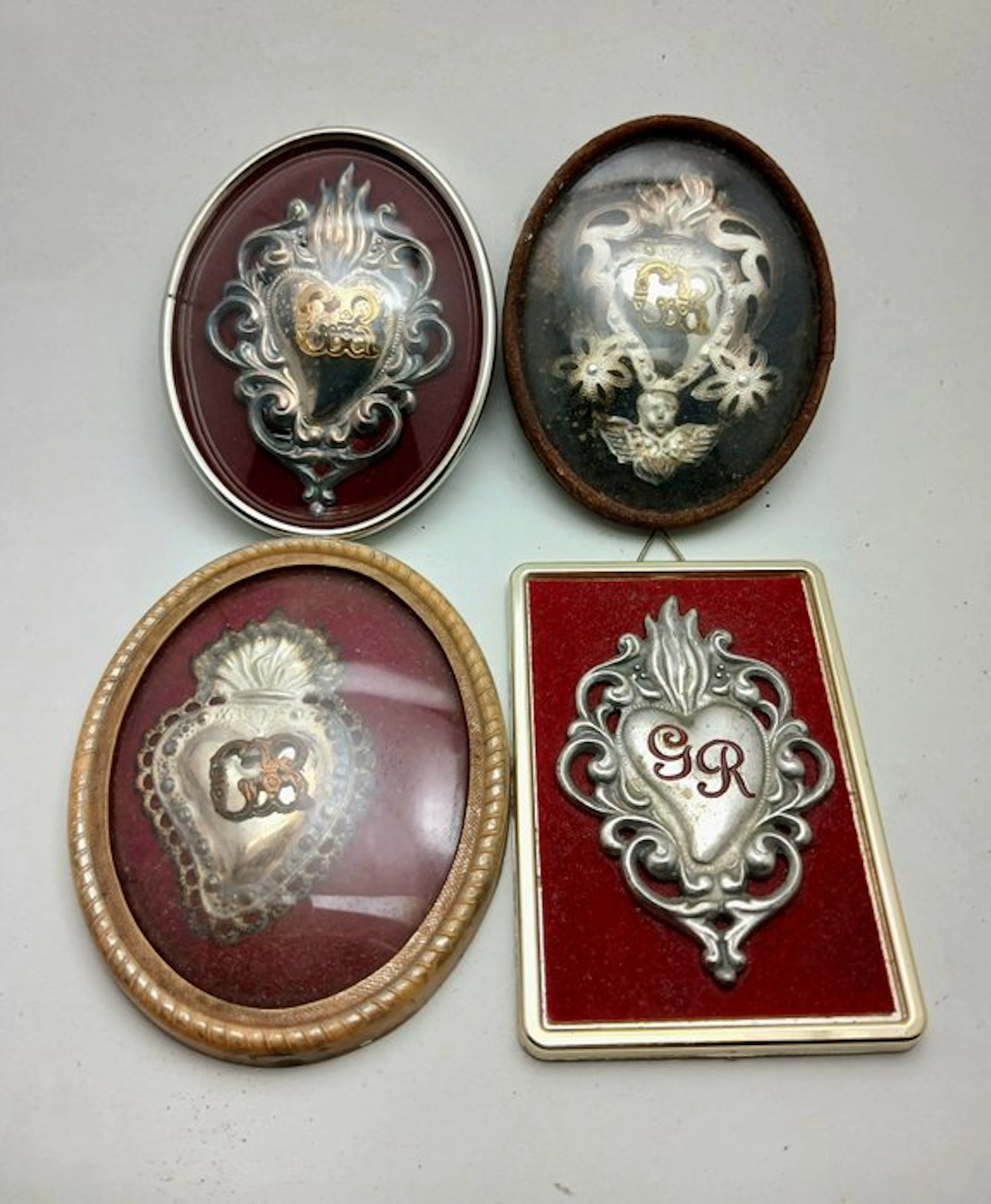 Ex voto (4) - Metal, Silver, Glass, Textile - the 20th century - Votive heart