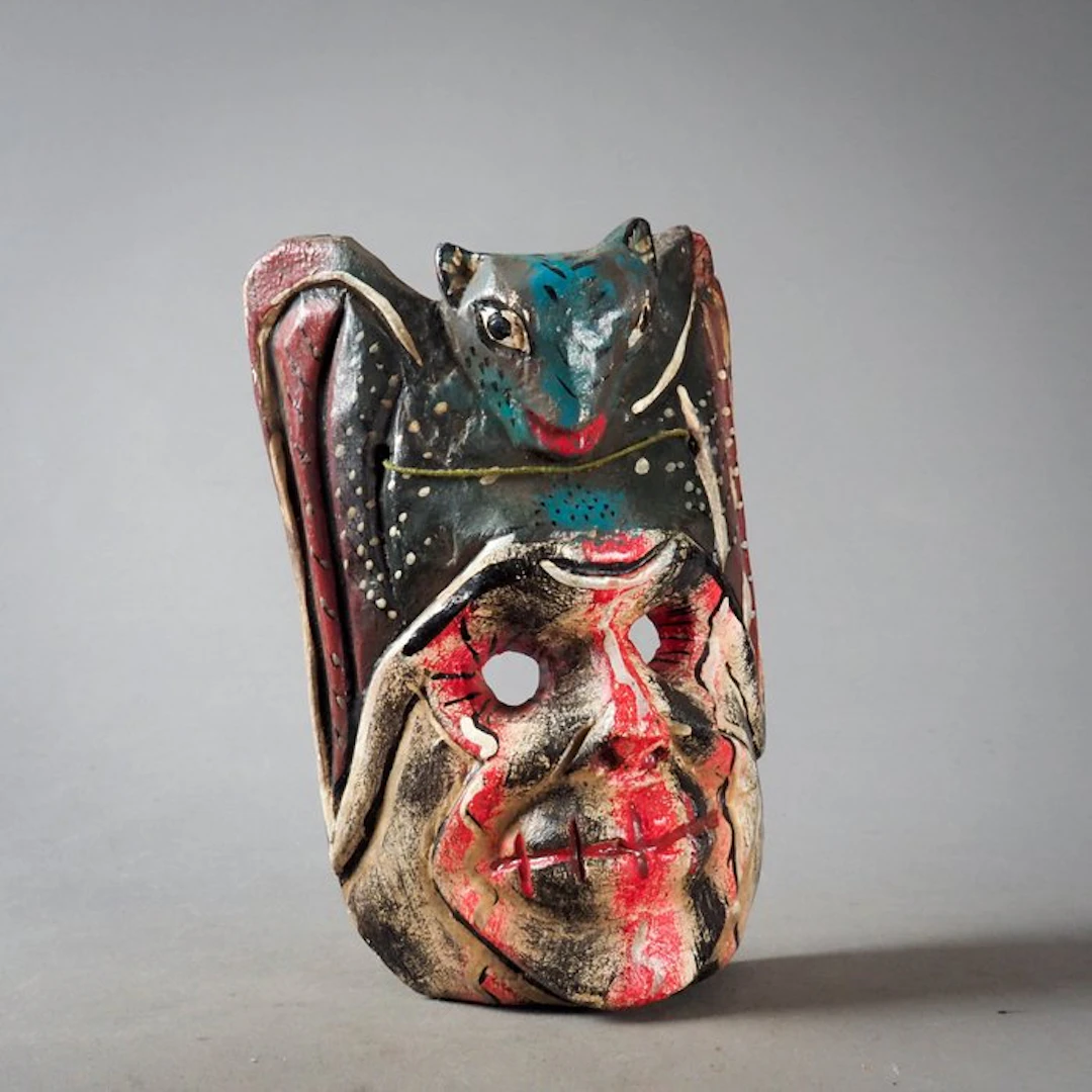 Old Nahua bat mask (Tzinacantli) – Guerrero Dance Mask –...