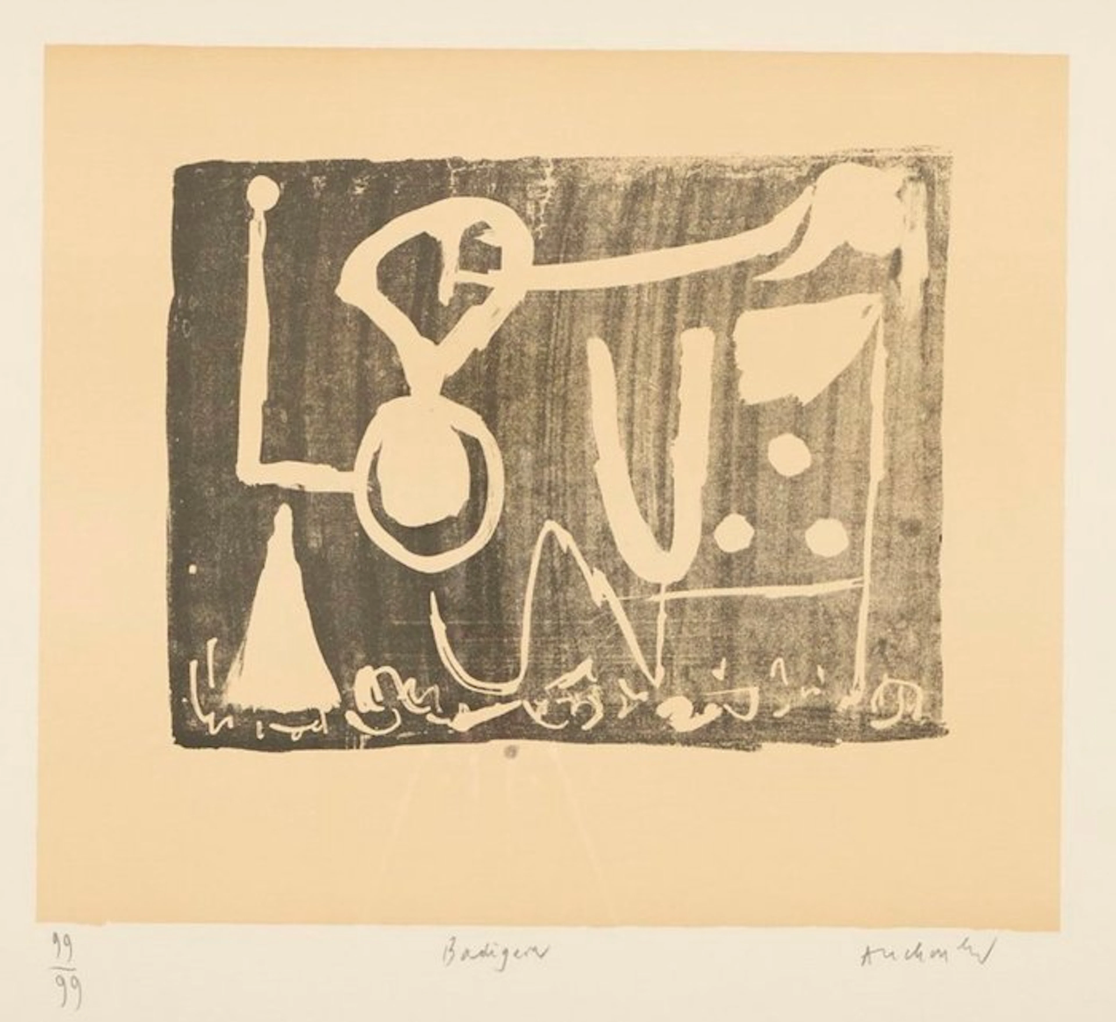 Pierre Alechinsky (1927) - Lithografie - Signiert & Nummeriert - 1979 - Gerahmt