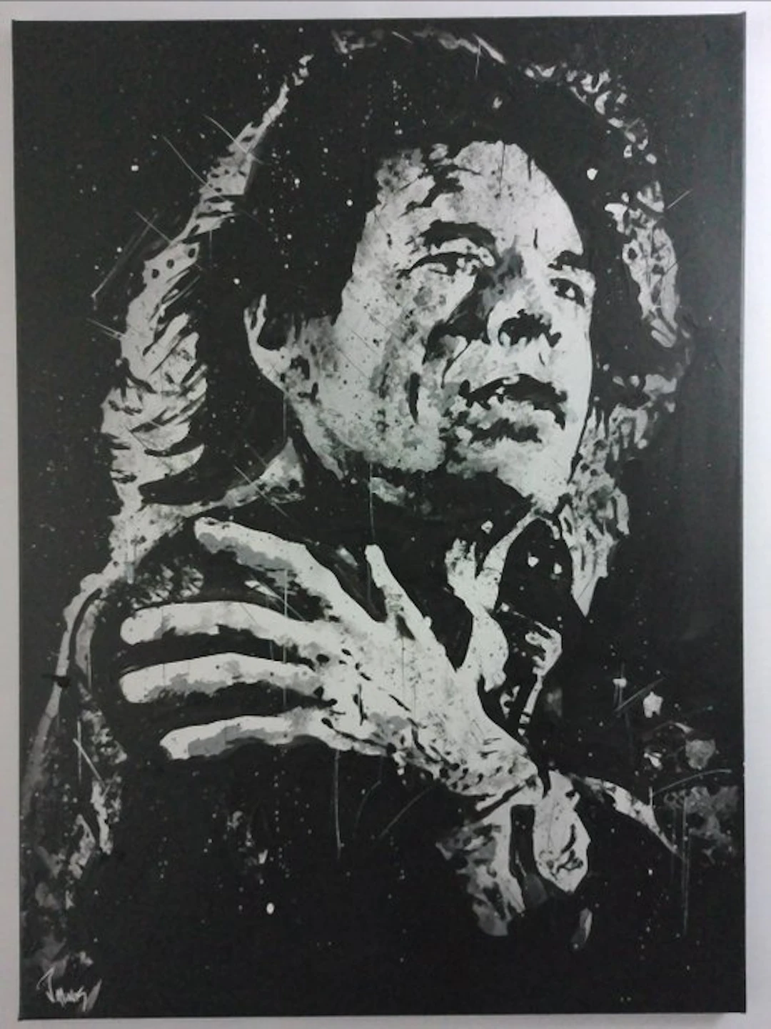 Mick Jagger - The Rolling Stones - 75x55 cm - Handpainted...