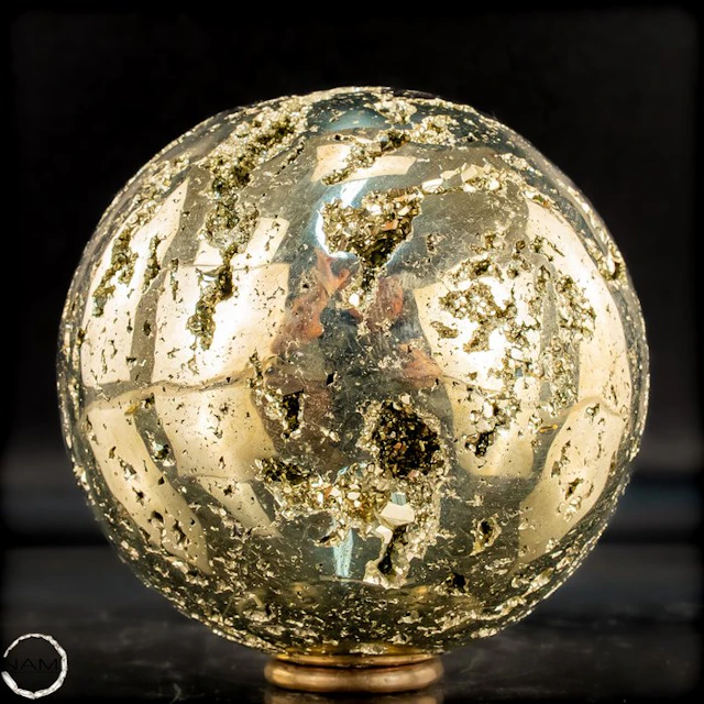 Large Natural Golden Pyrite Sphere/ Druze- 1513.46 g