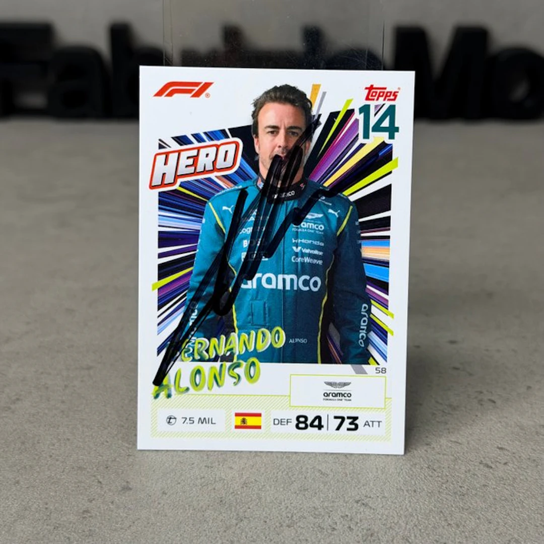 Aston Martin - Topps 58 Hero Fernando Alonso Signed...